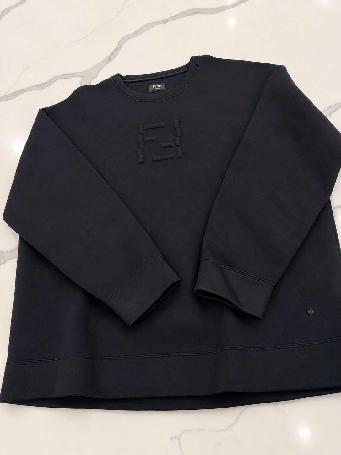 Fendi XXL black scuba material sweatshirt