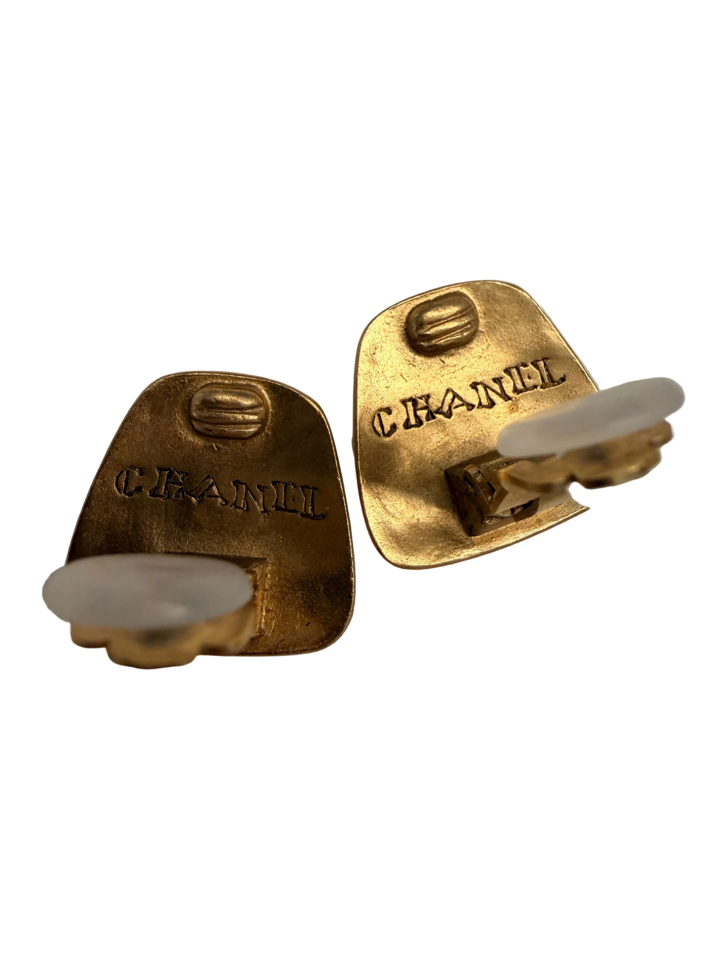 Chanel Coco Mark Gripoix Earrings, Metallic Gold-Tone Metal