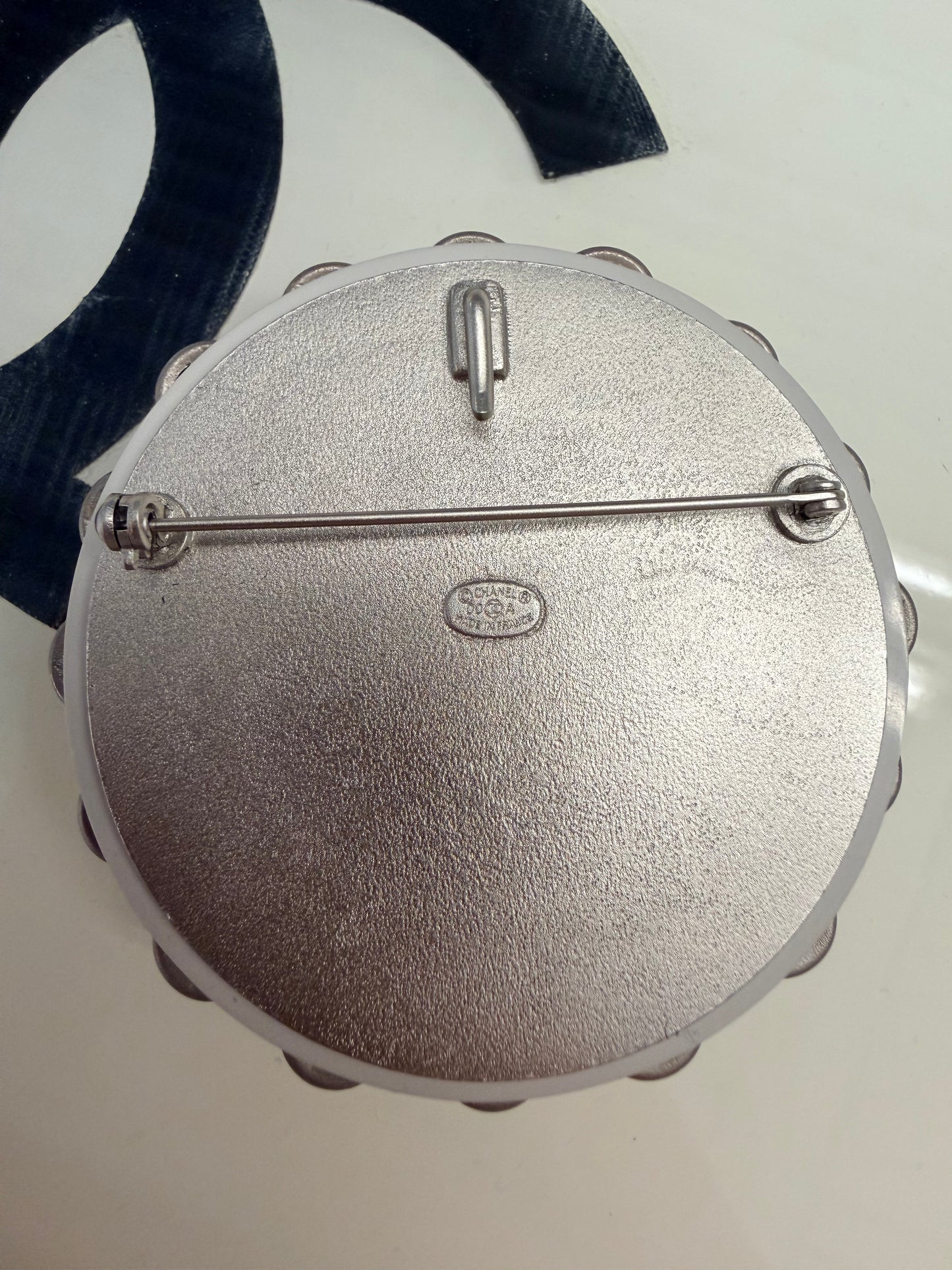 Chanel XL Brooch Metal Crystal Silver 00A Brooch or Pendant
