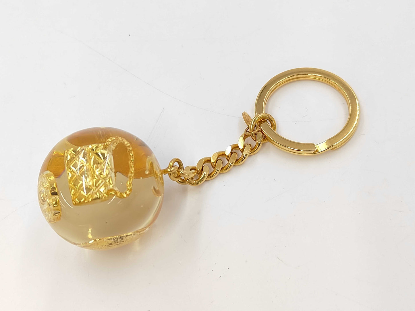 Chanel 97p Coco Mark Camellia Bag Clover Tortoise Key Ring Charm