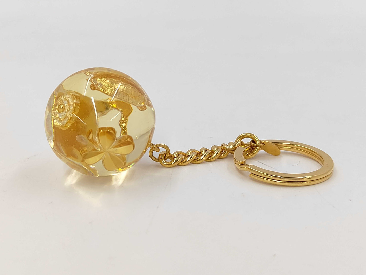 Chanel 97p Coco Mark Camellia Bag Clover Tortoise Key Ring Charm