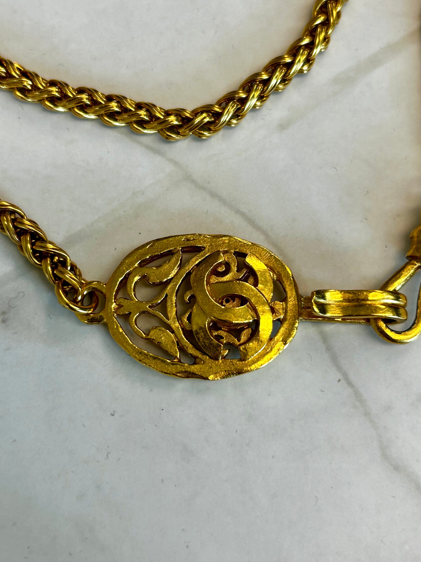 Chanel 24k gold plated necklace / Belt 35" from 95A