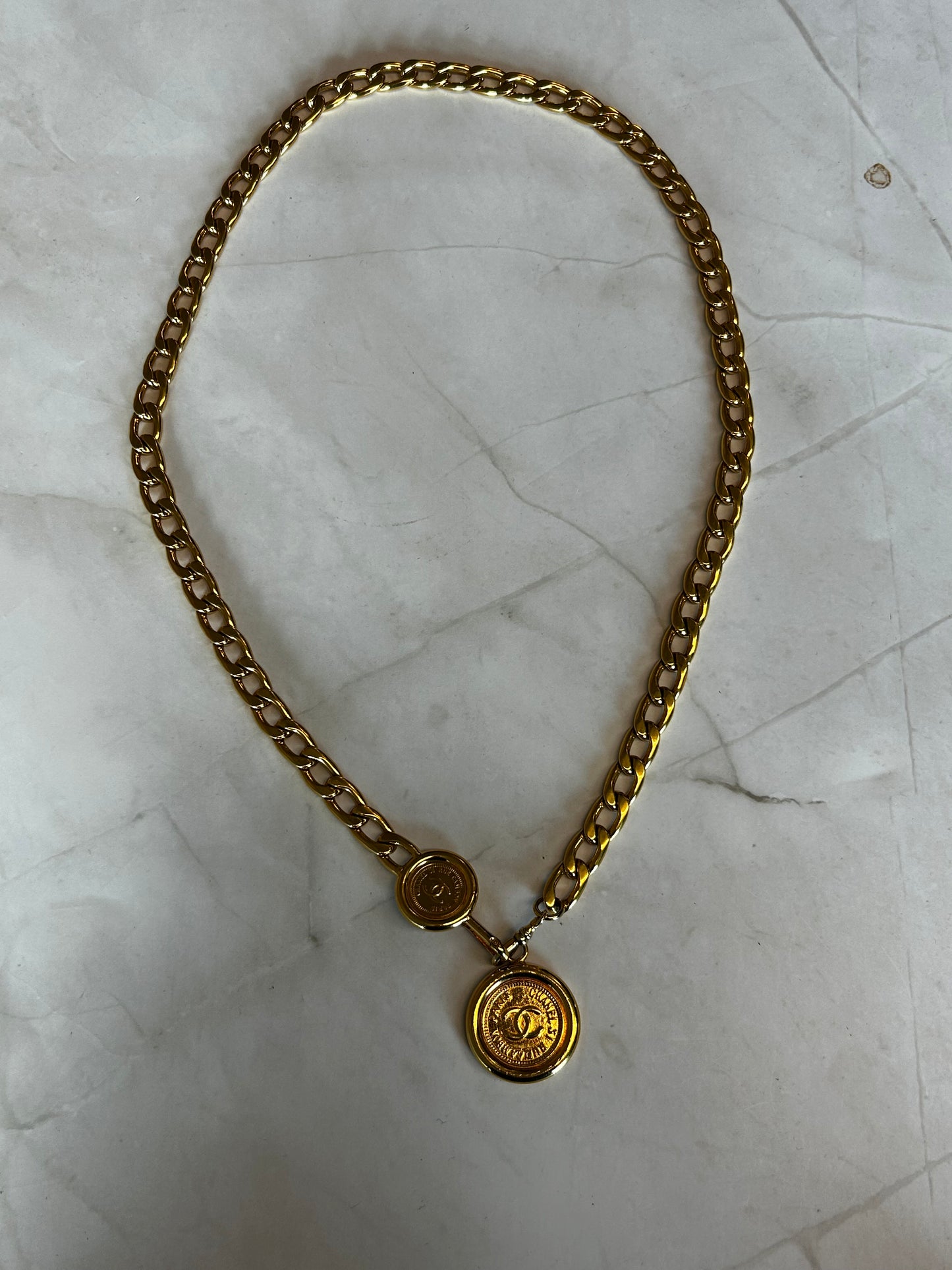 Chanel 24K Plated Coin Belt 30.5"