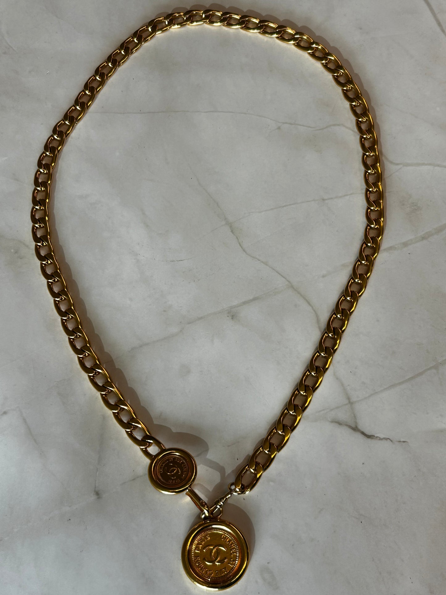 Chanel 24K Plated Coin Belt 30.5"