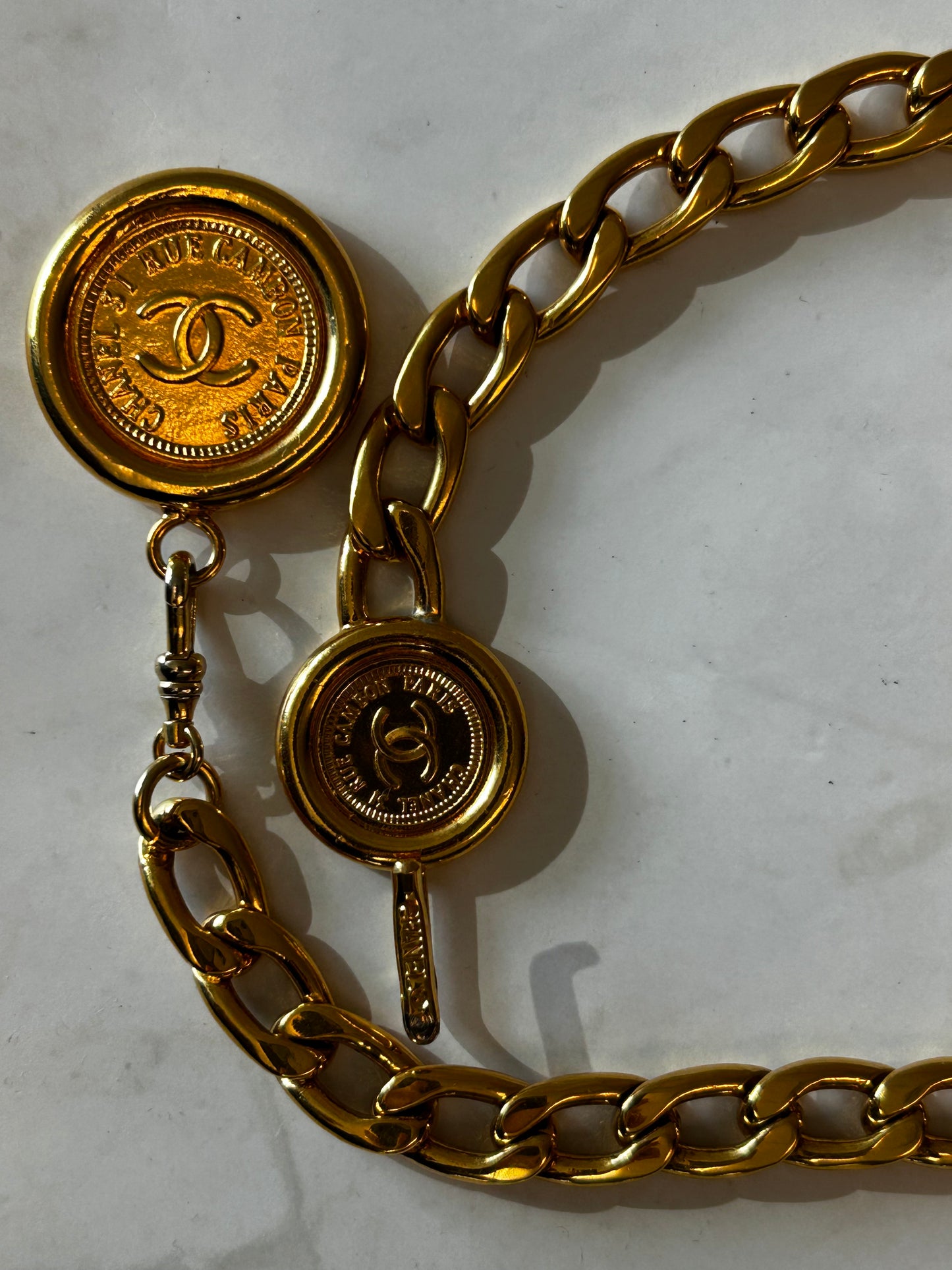 Chanel 24K Plated Coin Belt 30.5"