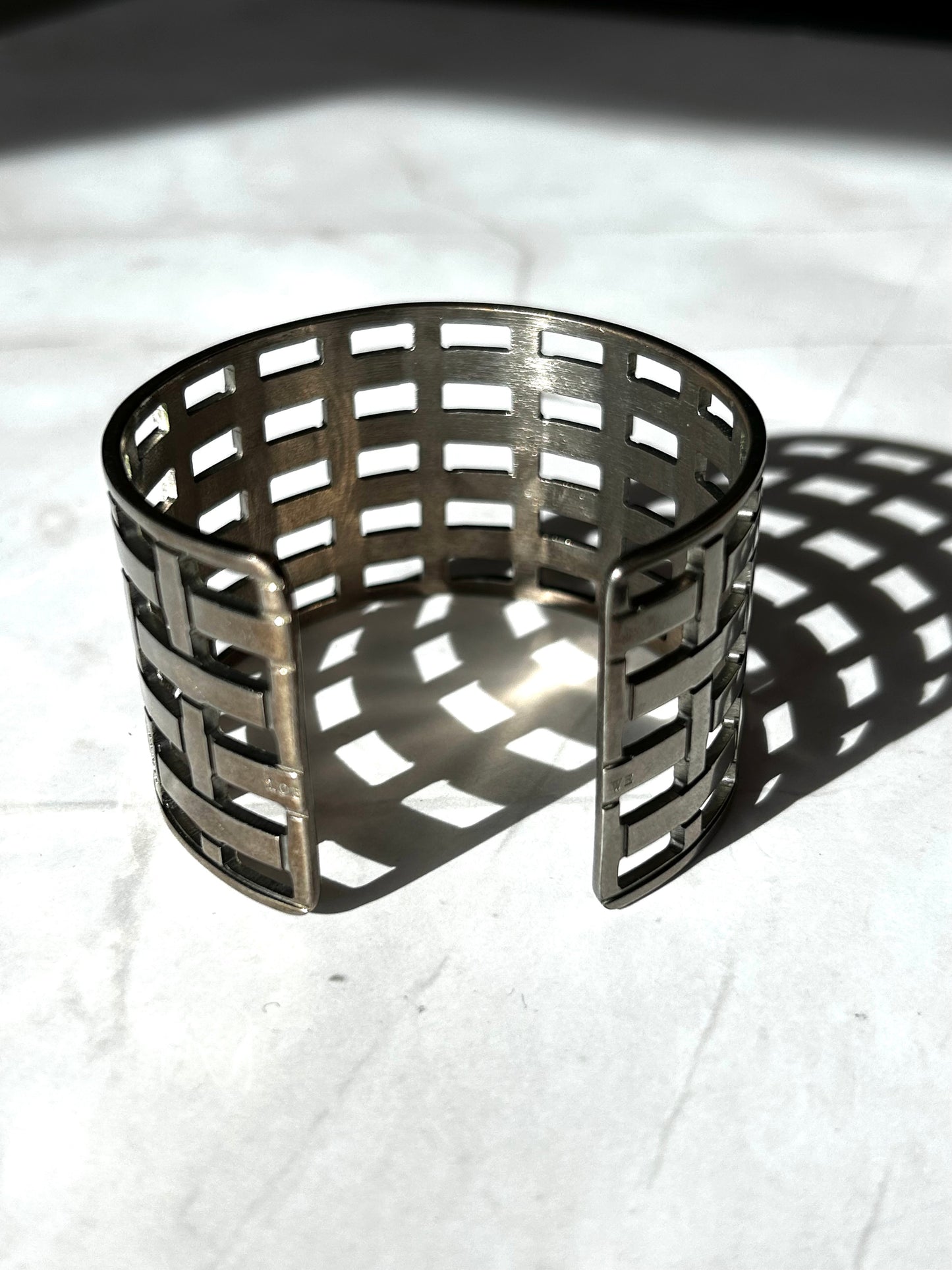 Loewe Plaid Silver Bangle Wide