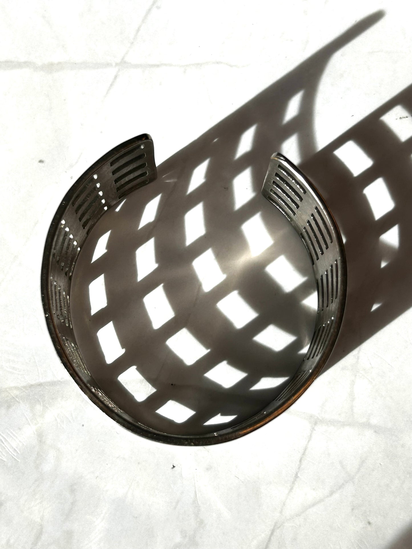 Loewe Plaid Silver Bangle Wide