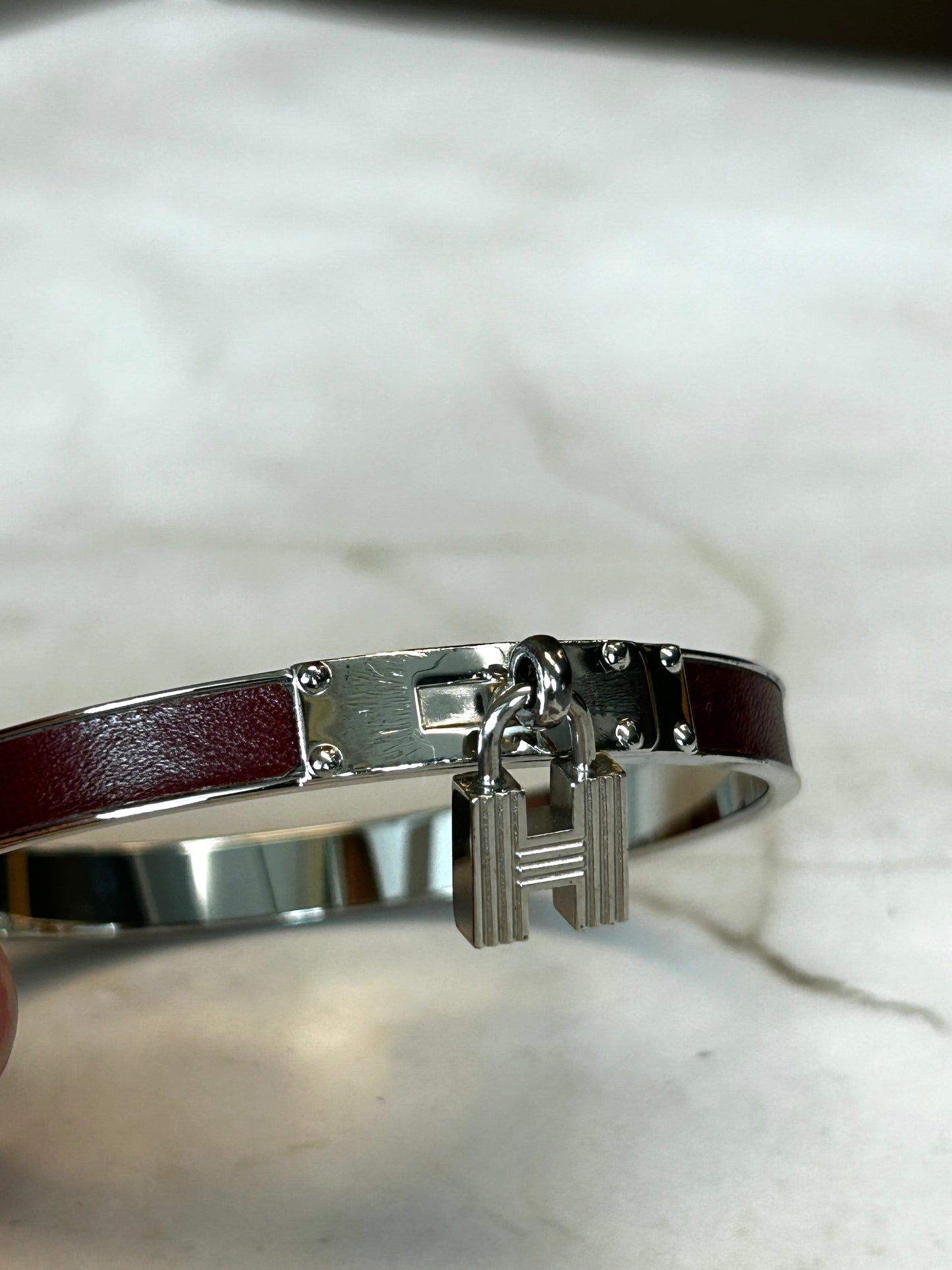 Hermes Kelly H Lock Cadena Bangle Bracelet