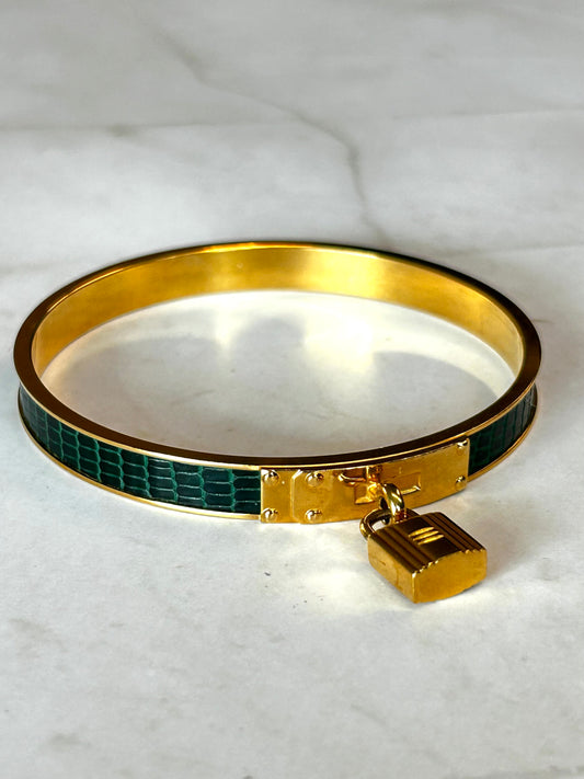 Hermes Kelly Lock Cadena Bangle Bracelet