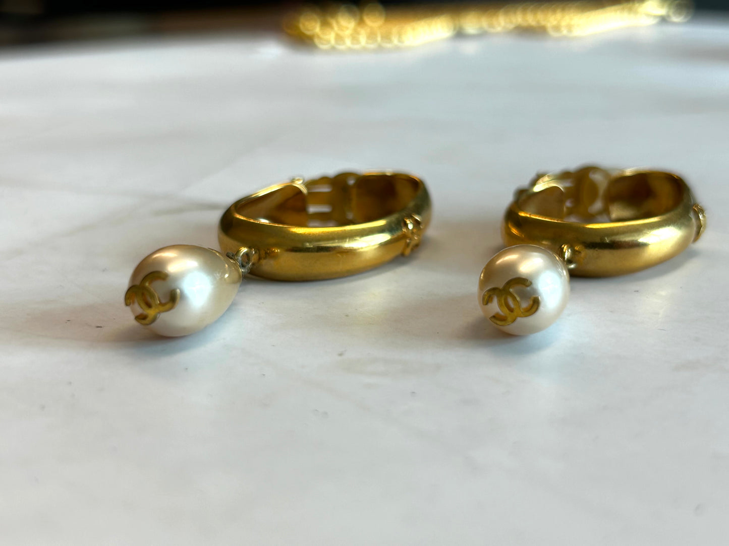 CHANEL COCO Mark Faux Pearl Hoops Clips Collection 29