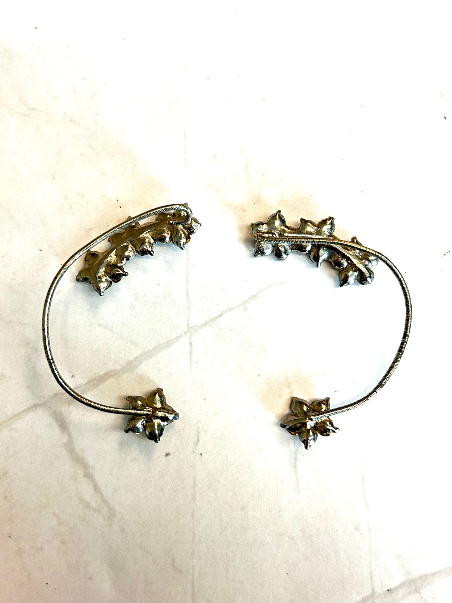 Vintage Rhinestone Earrings Cuff Wrap