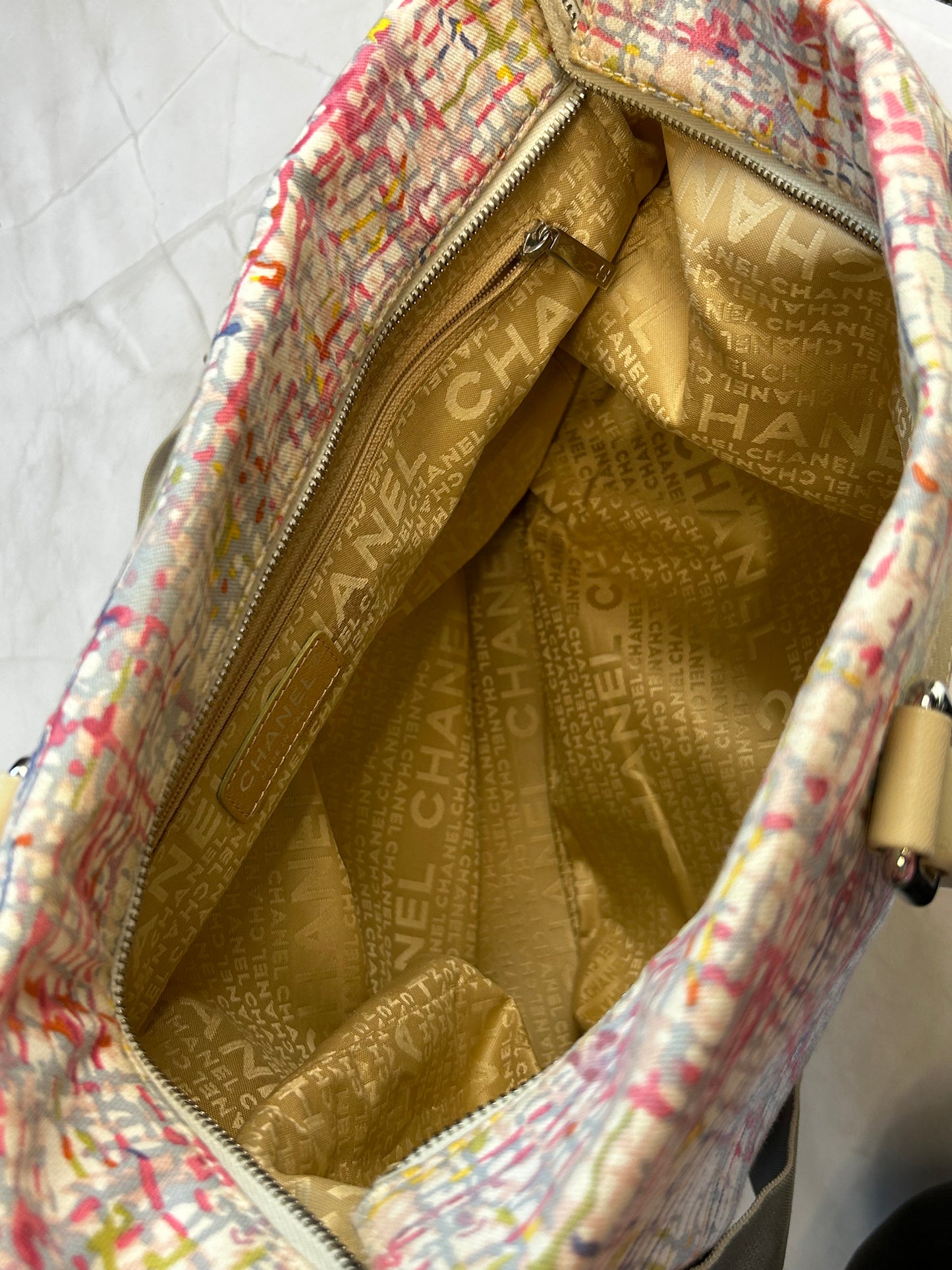 CHANEL Multicolor canvas clover tote bag