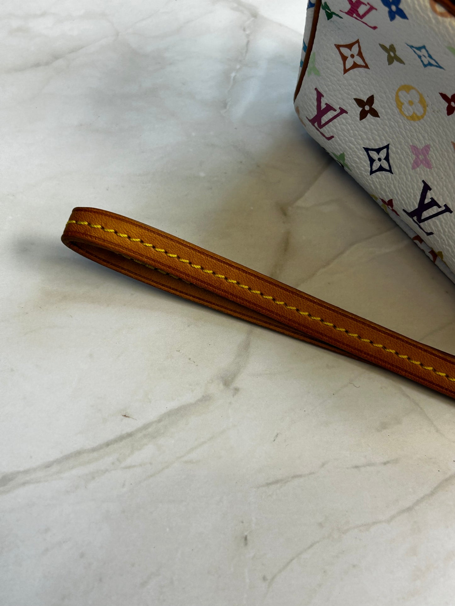 Murakami Multicolor Monogram Pochette Wristlet – White