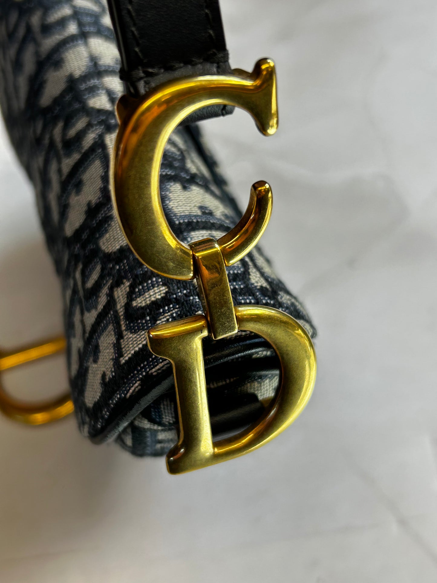 Mini Dior Saddle Bag Oblique Jacquard Black Gold Hardware