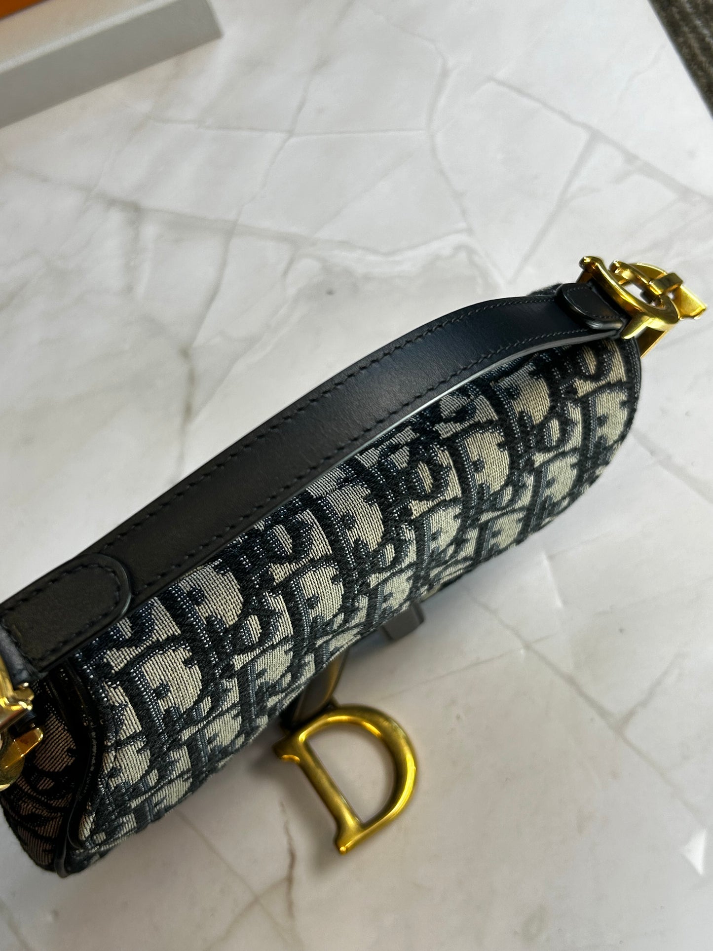 Mini Dior Saddle Bag Oblique Jacquard Black Gold Hardware