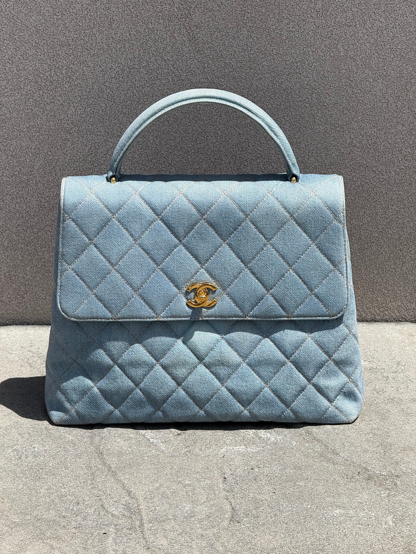CHANEL  Matelasse Kelly Handbag In Baby Blue SERIES 4
