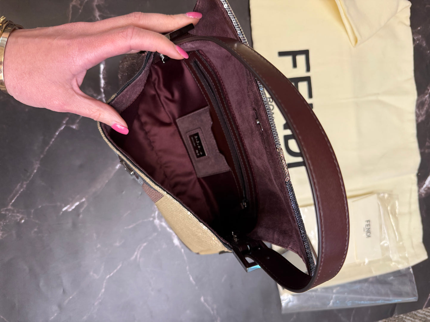 Fendi Baguette Mania Sequined Bag