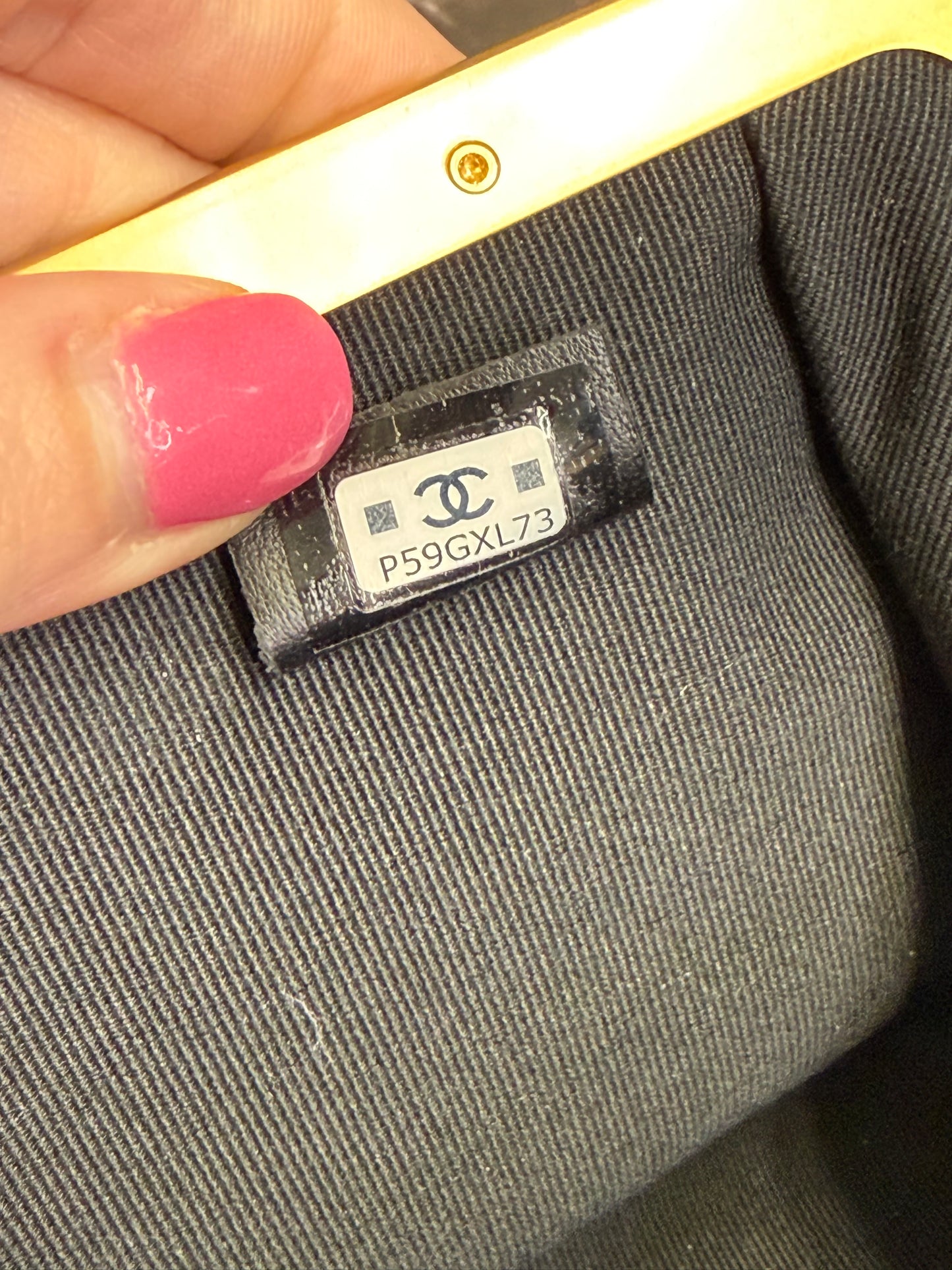 Chanel Black Lambskin Tweed Sequin Bow Clutch With Chain Aged Gold Hardware