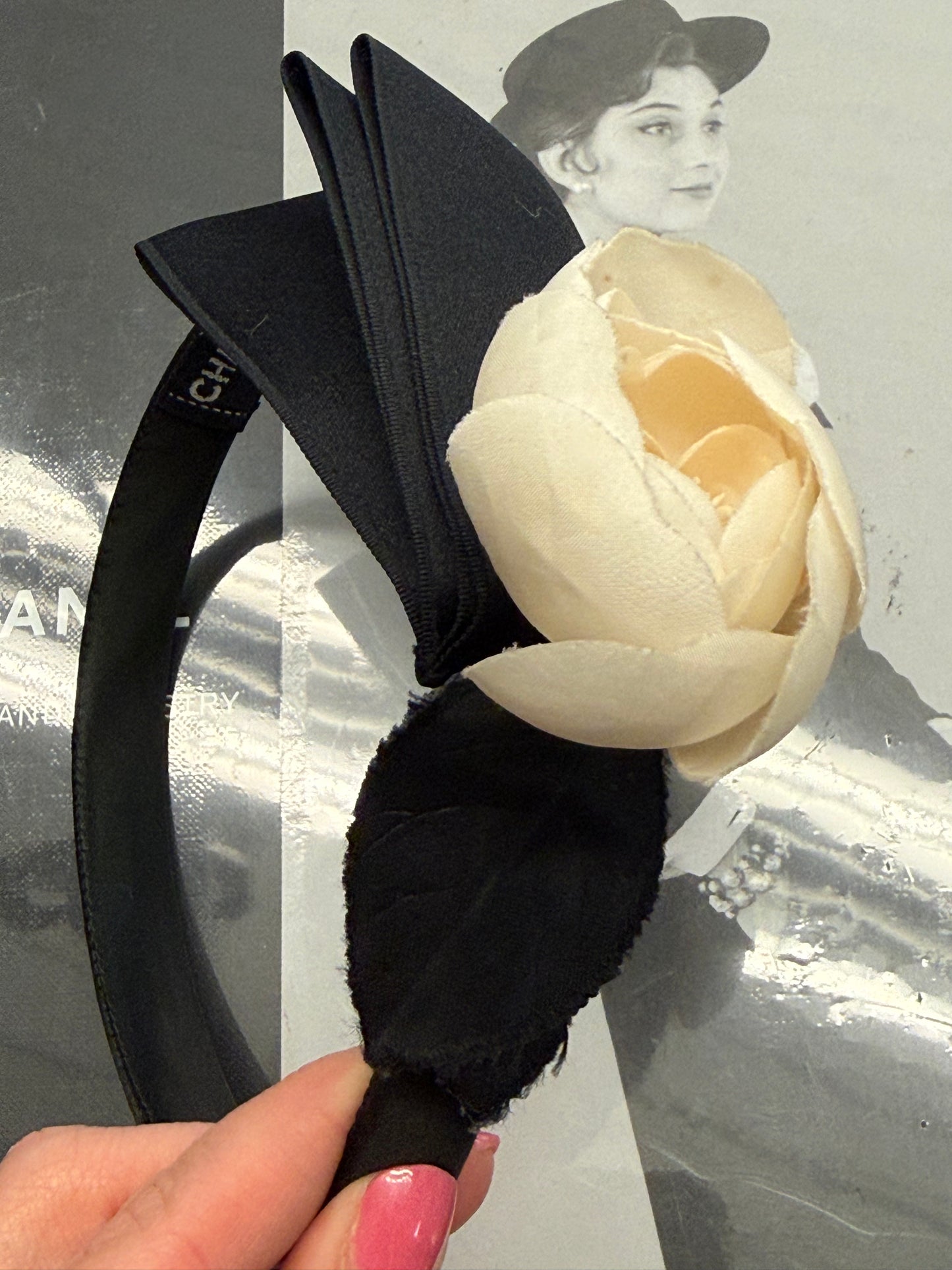 Vintage Chanel Headband with Camellia flower