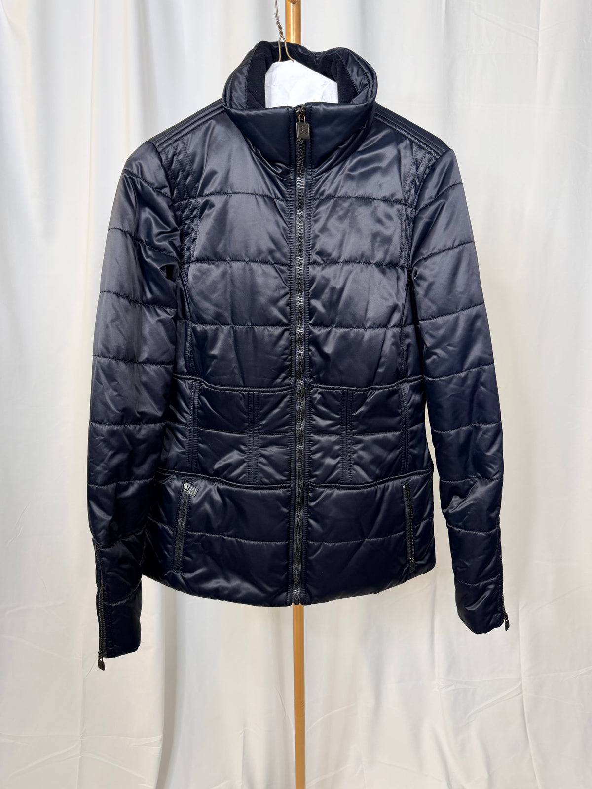 Chanel Navy 06A Polyamide Zippy Sportsline Jacket in fr 42