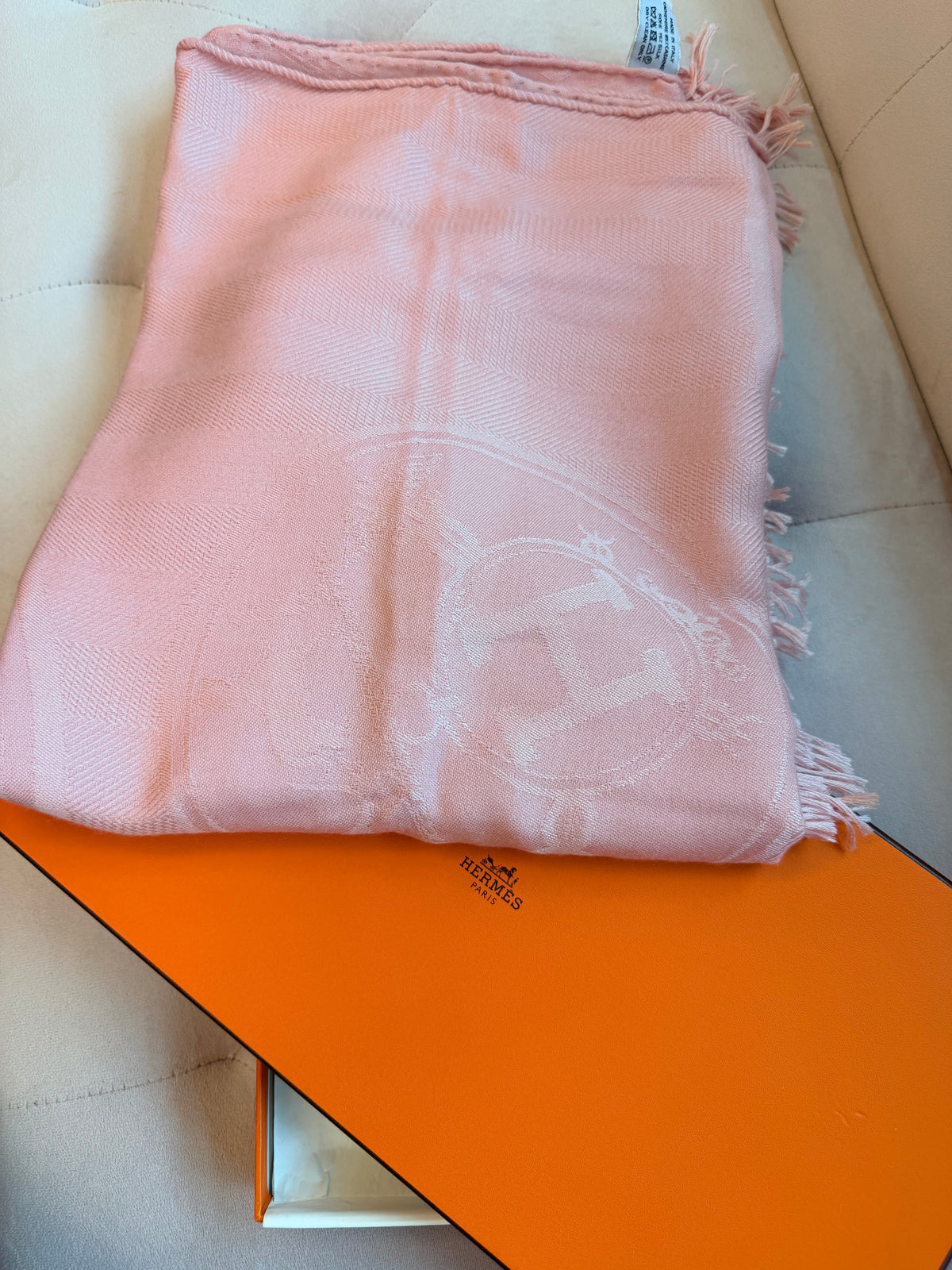 Hermes Pink Stole Cashmere and Silk