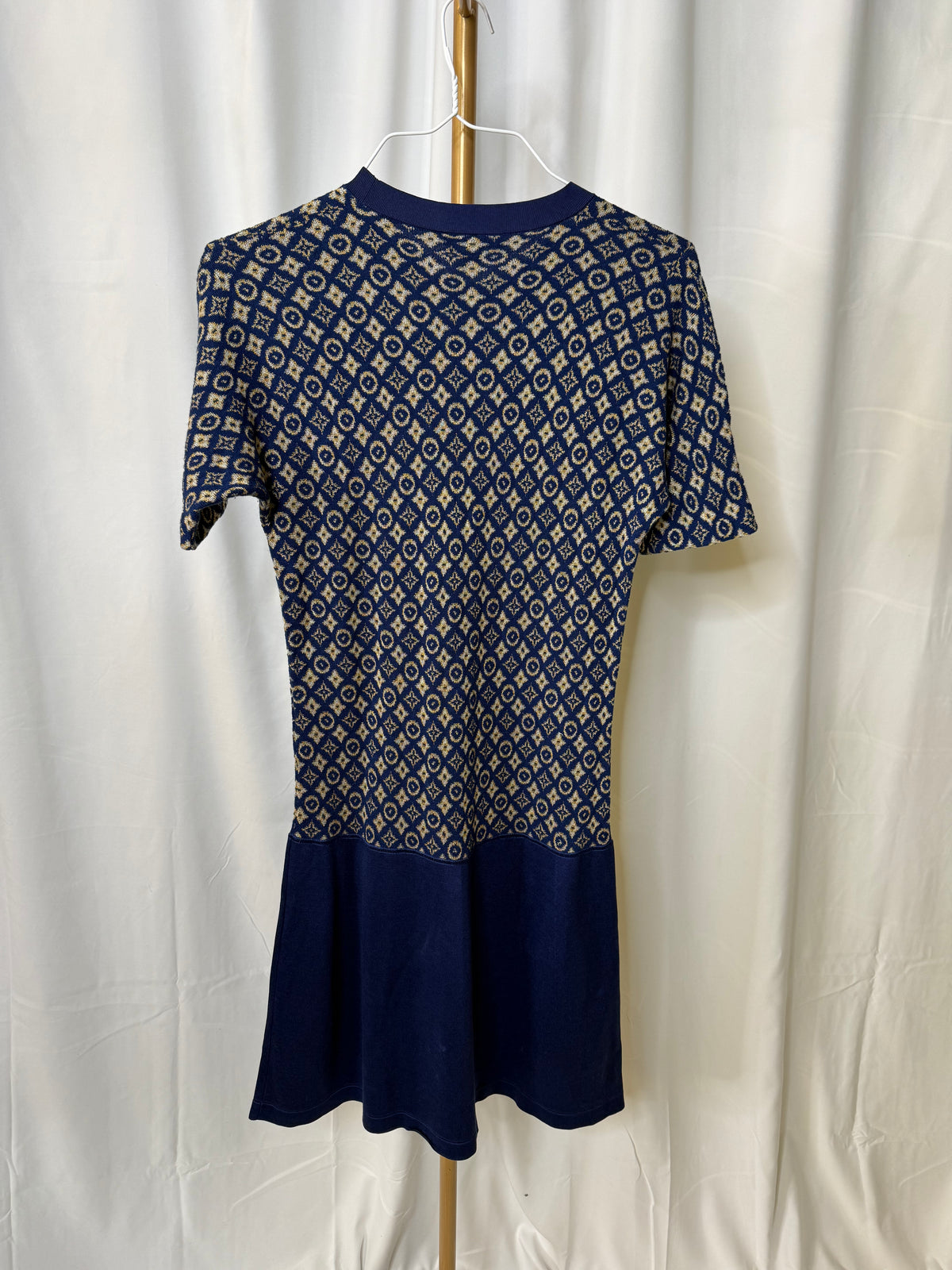 LOUIS VUITTON Navy Blue Monogram Dress size L