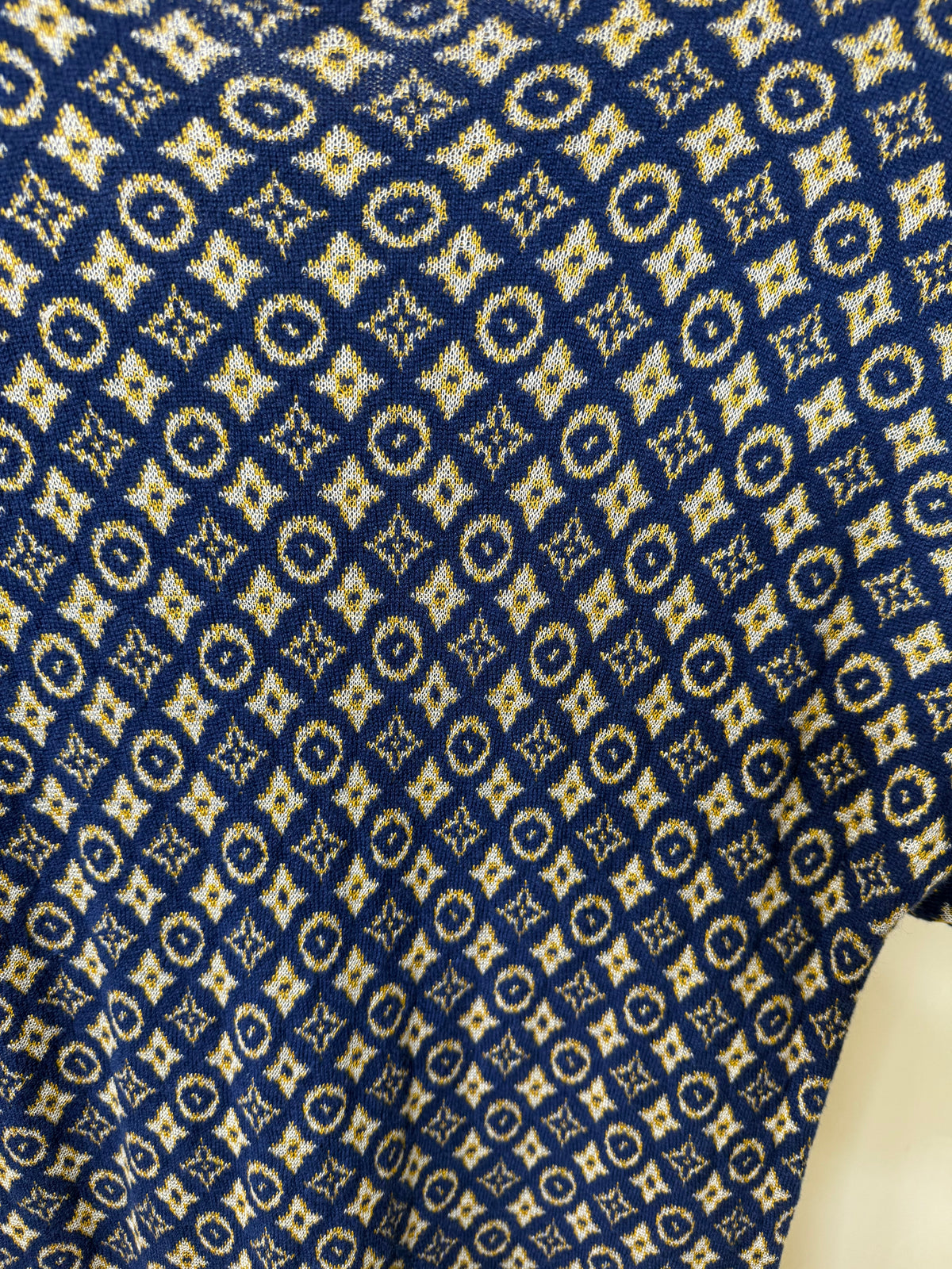 LOUIS VUITTON Navy Blue Monogram Dress size L