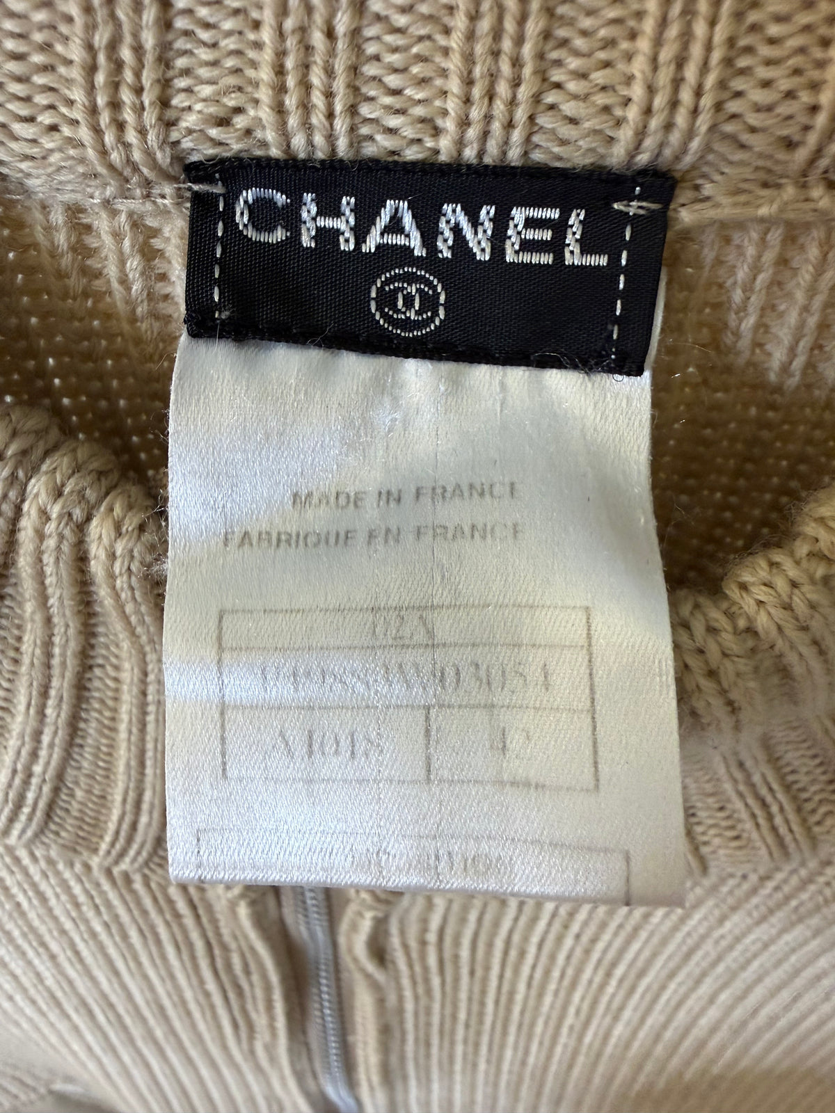 Chanel Beige Sportsline Zip with velcro shoulder fr 42