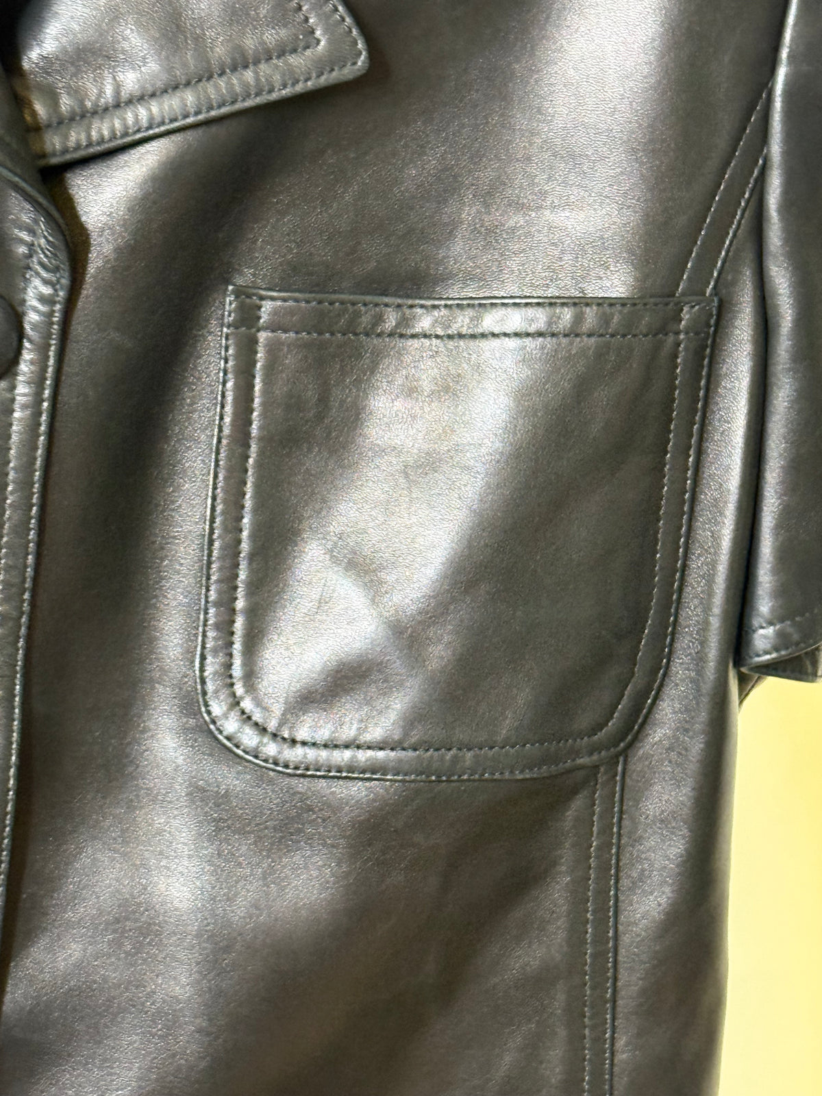 Chanel Leather 97C Fr 42 Short Sleeve Jacket