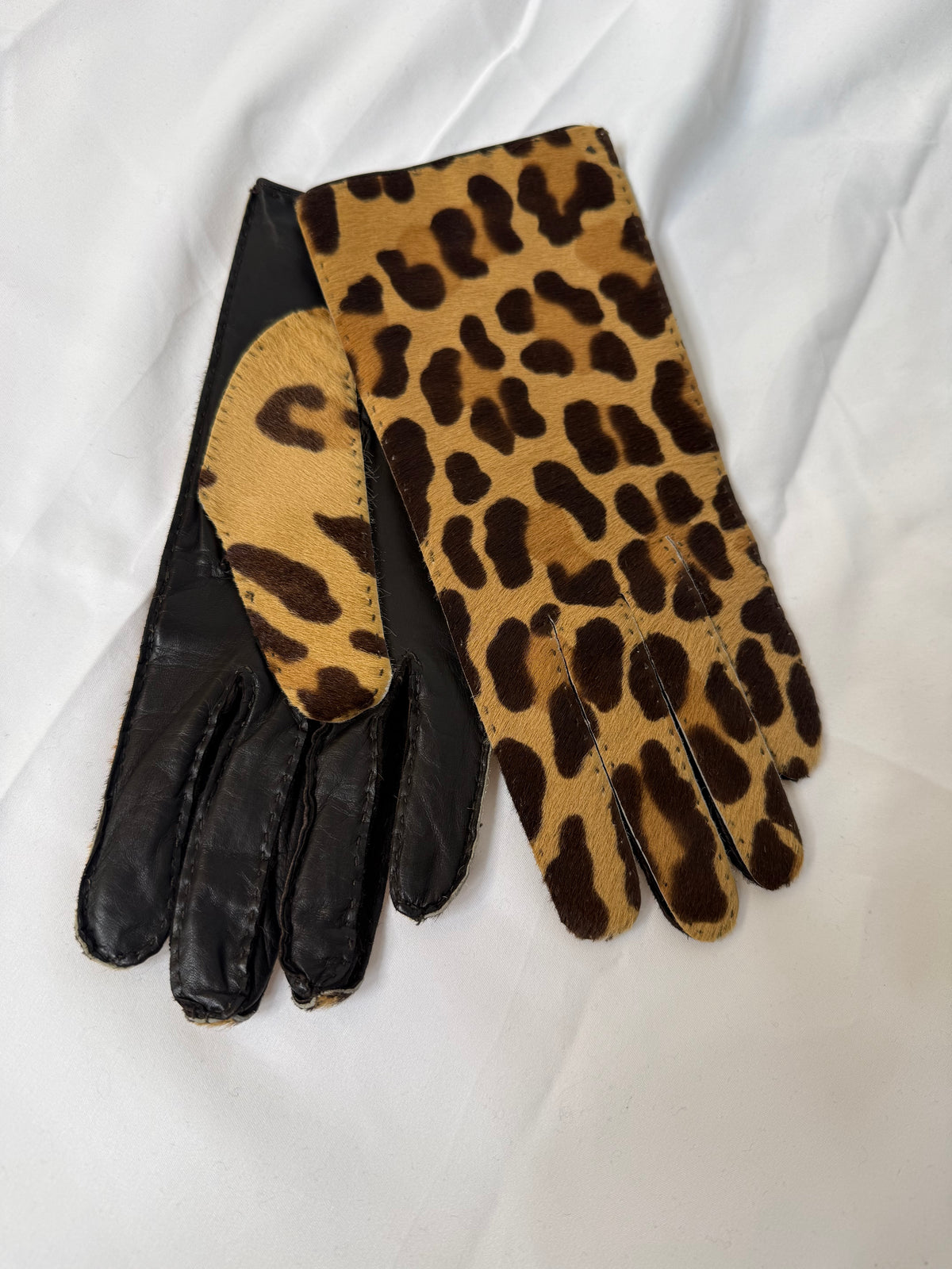 Prada leopard Pony Hair Cloves size 8