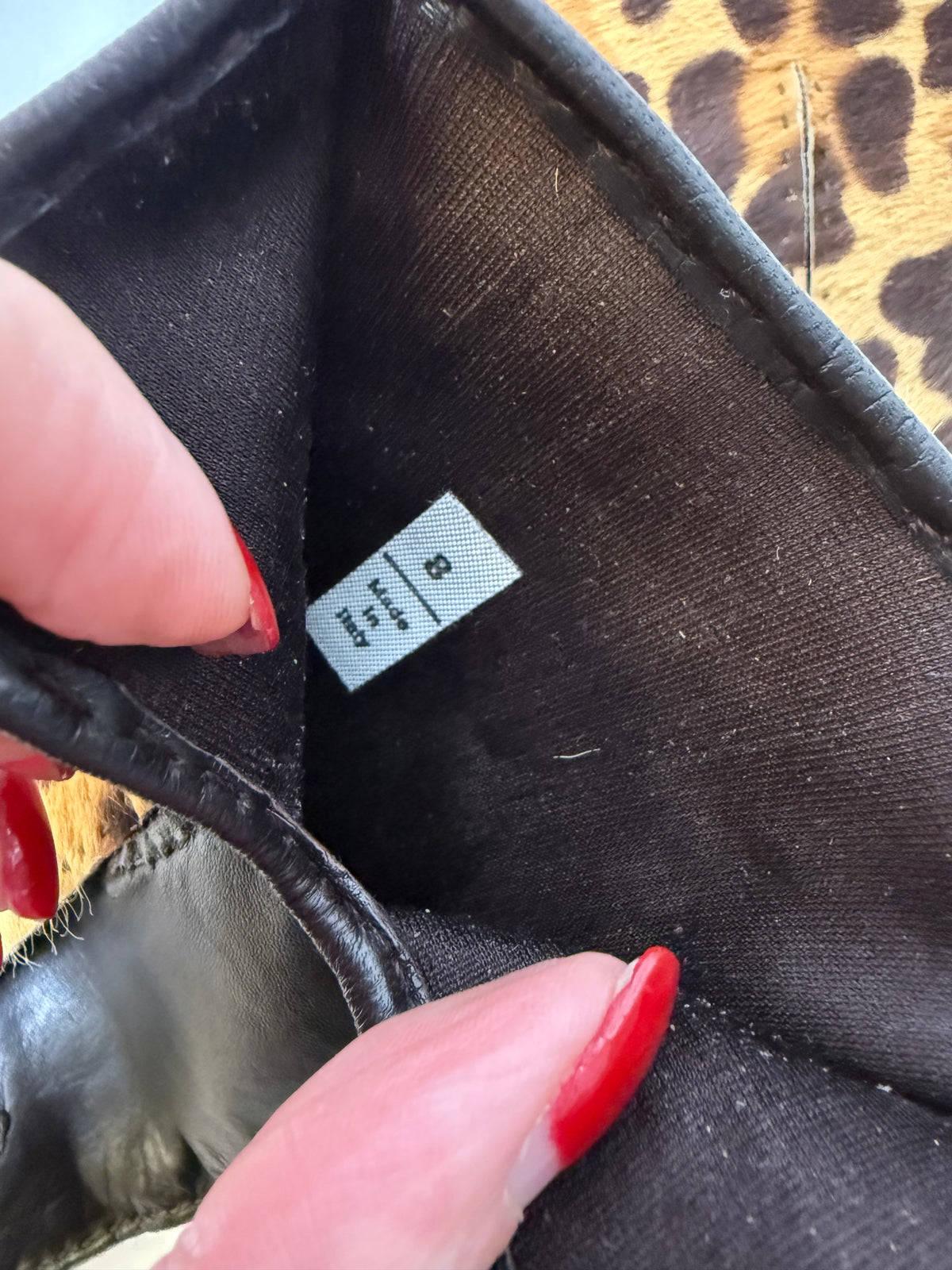 Prada leopard Pony Hair Cloves size 8