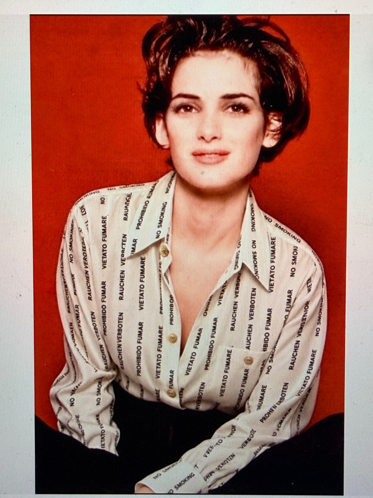 Chanel Vintage Silk Blouse from 1989 Runway " NO SMOKING"