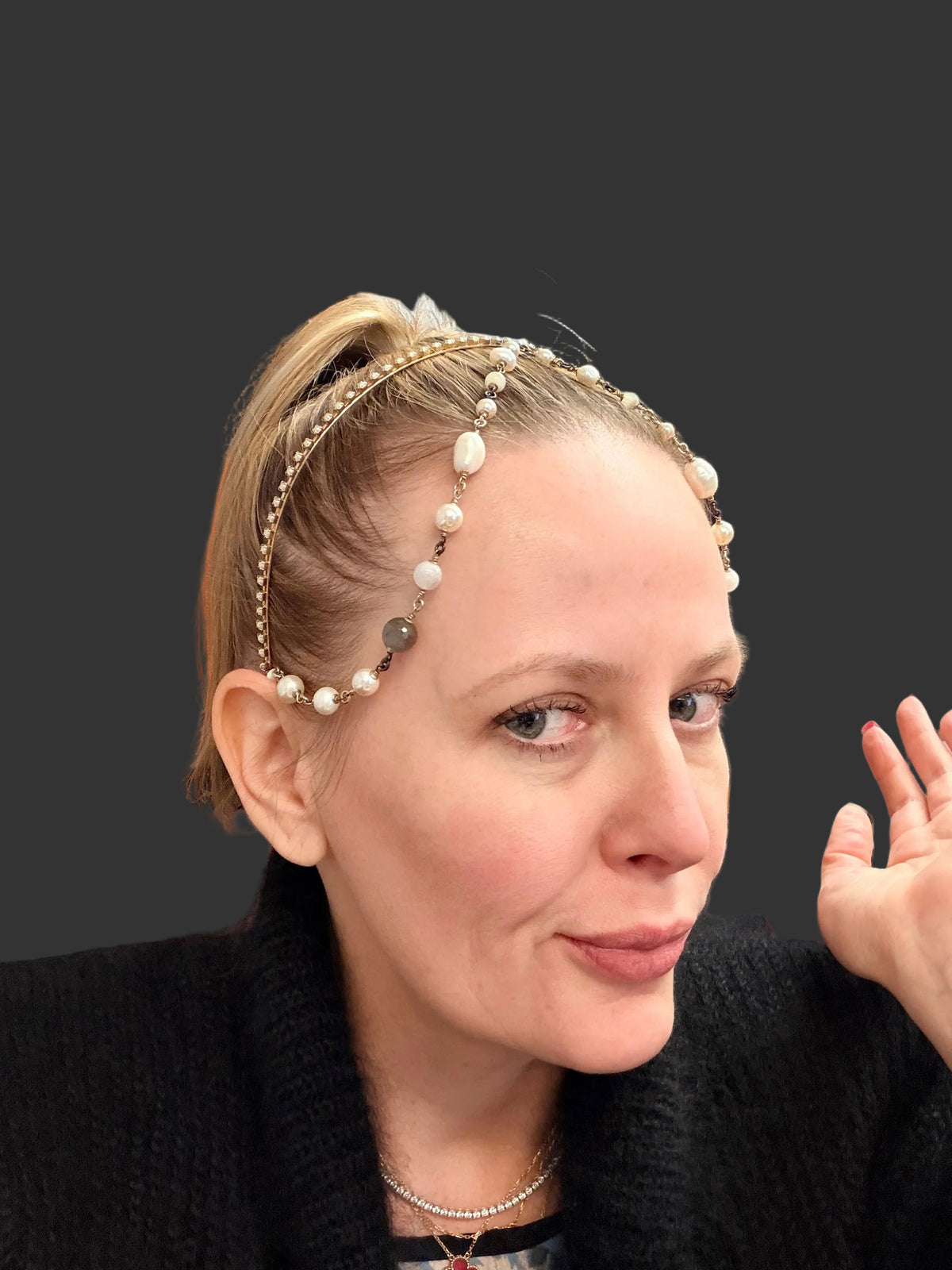 Chanel 2015 head band with beaded detail