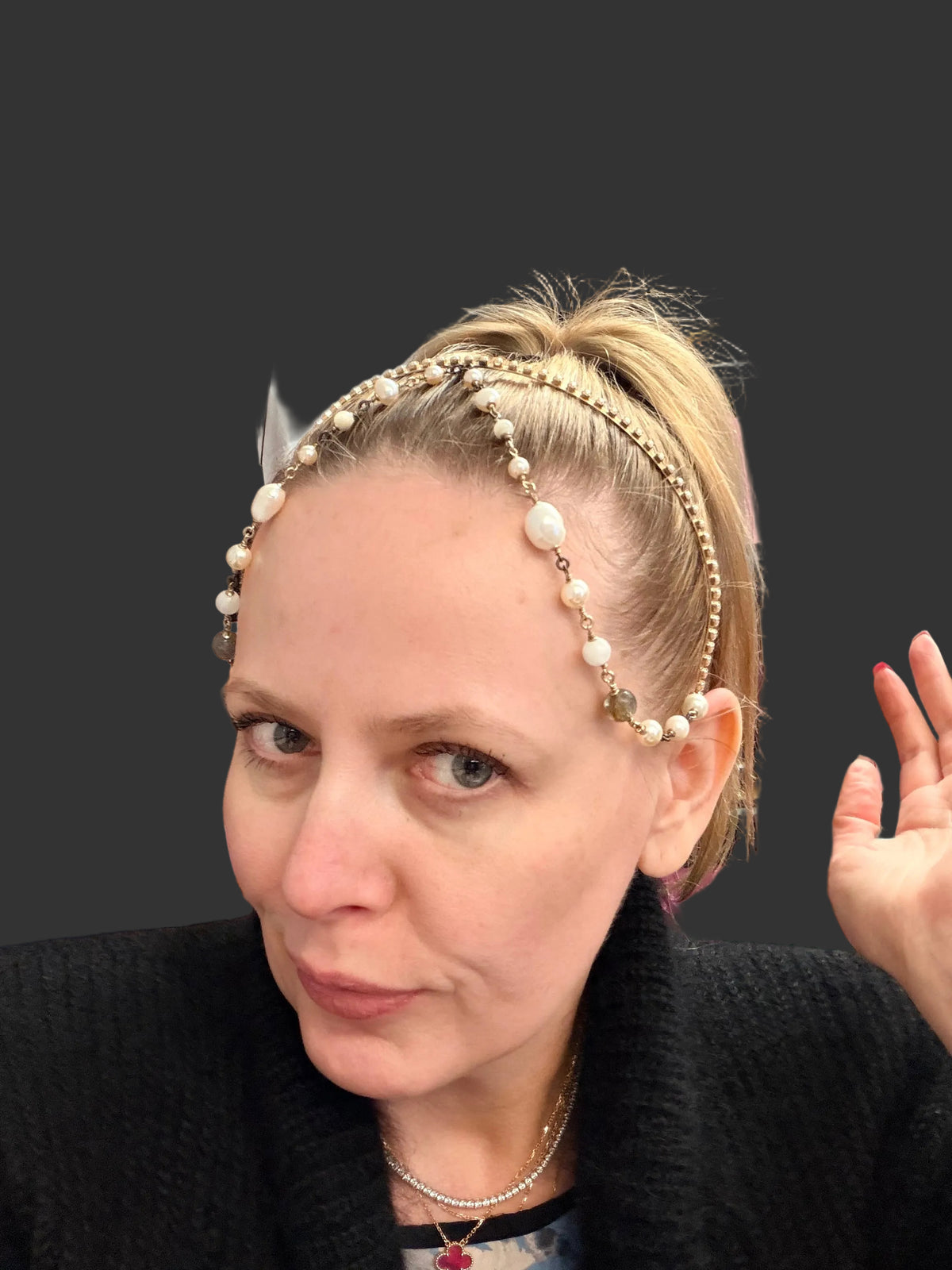 Chanel 2015 head band with beaded detail