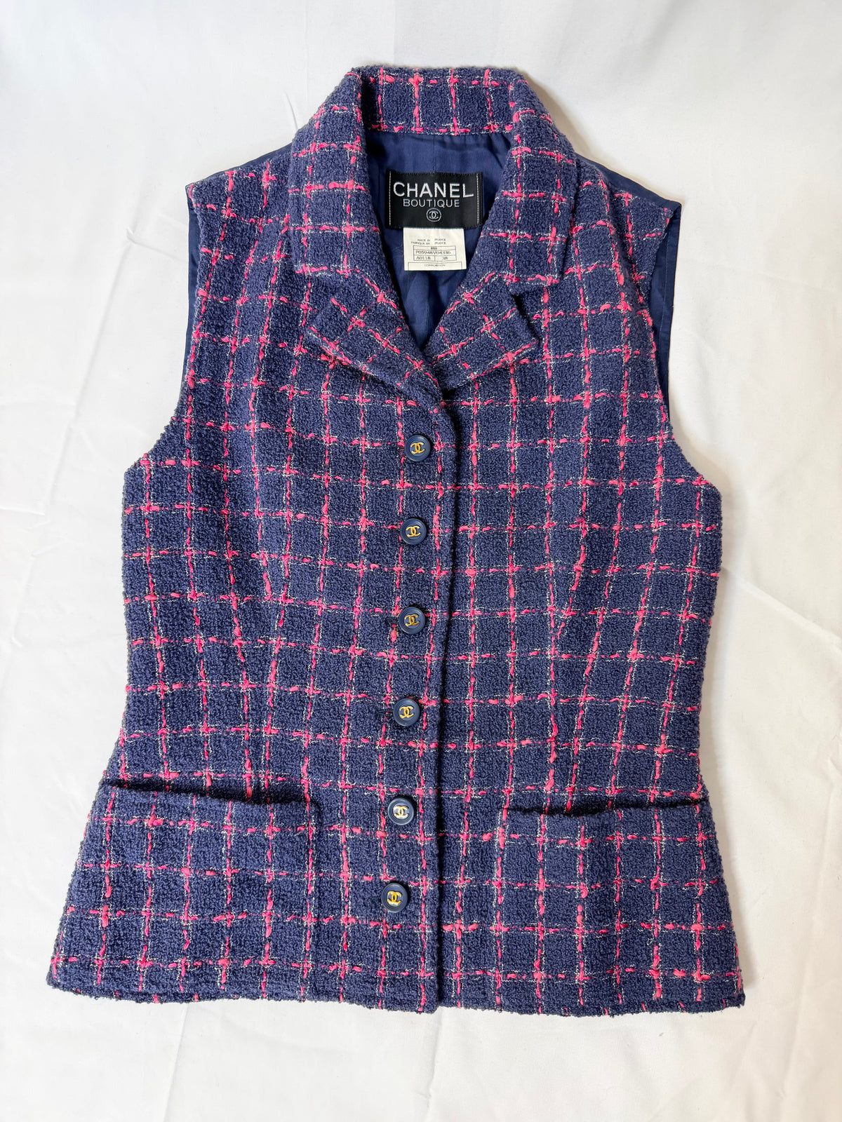 Chanel 95A Fr 38 Tweed Vest