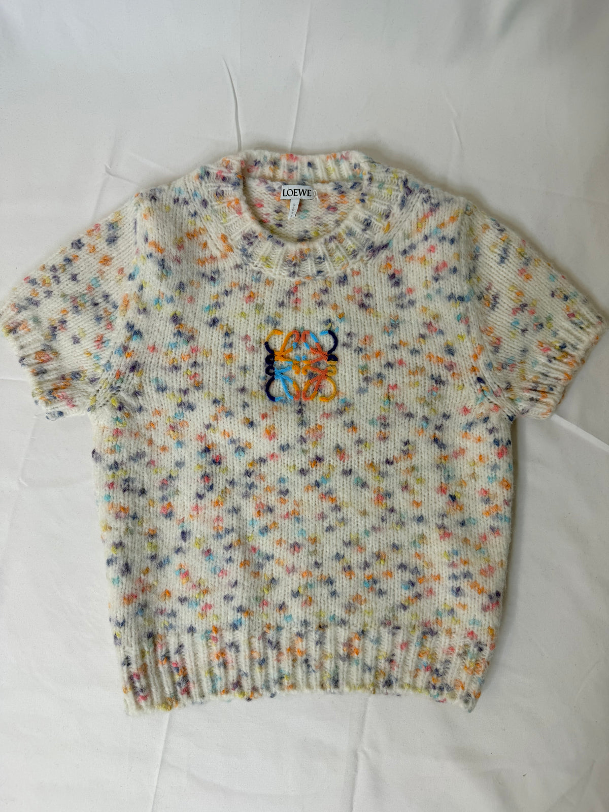 Loewe Anagram ribbed-knit top short sleeve knit in size XS