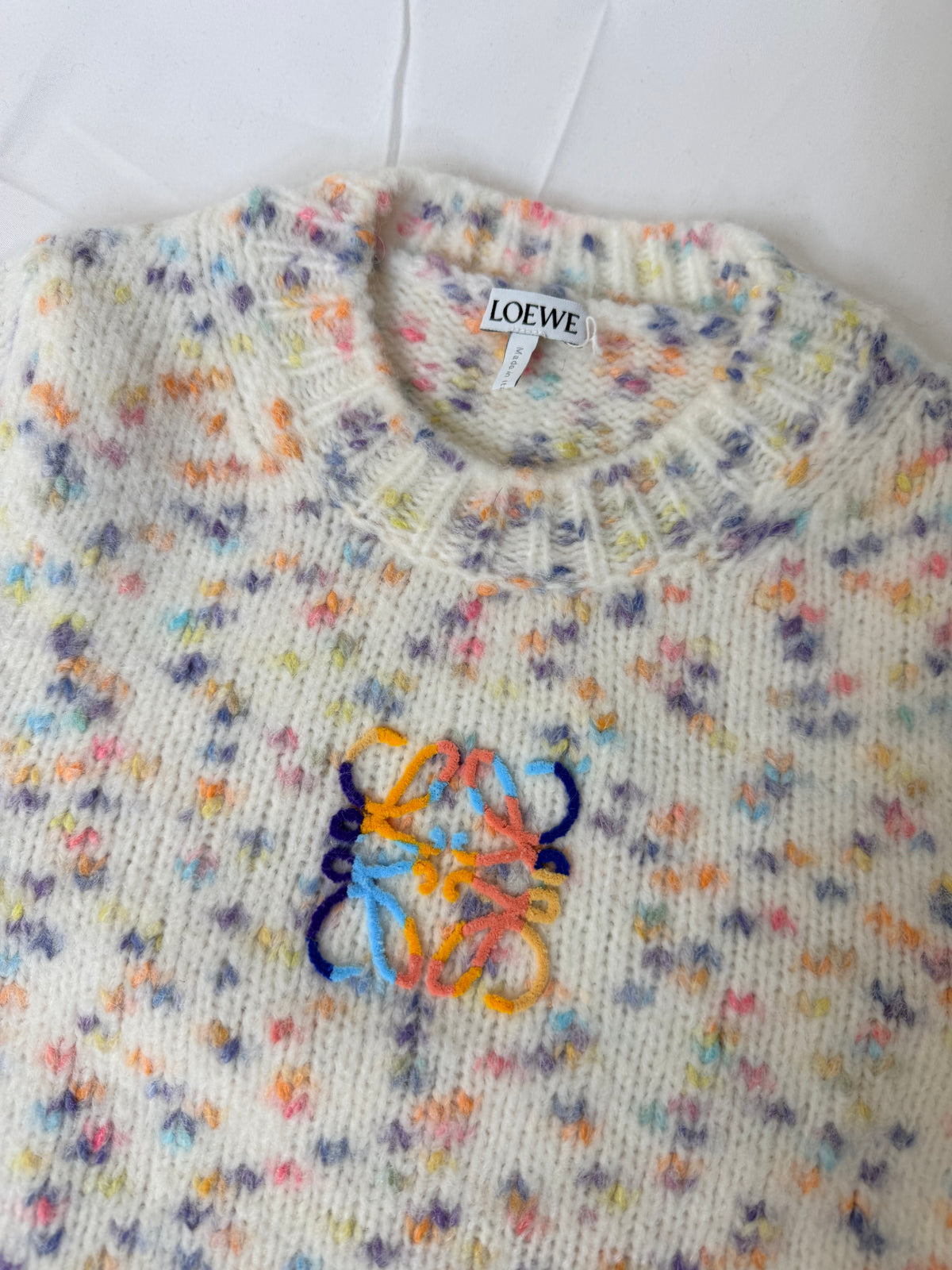 Loewe Anagram ribbed-knit top short sleeve knit in size XS