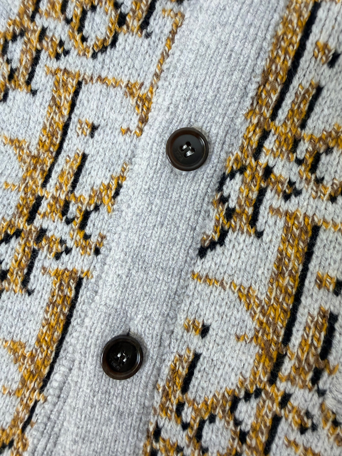 DIOR MEN Oblique Jacquard Virgin Wool Cardigan size M