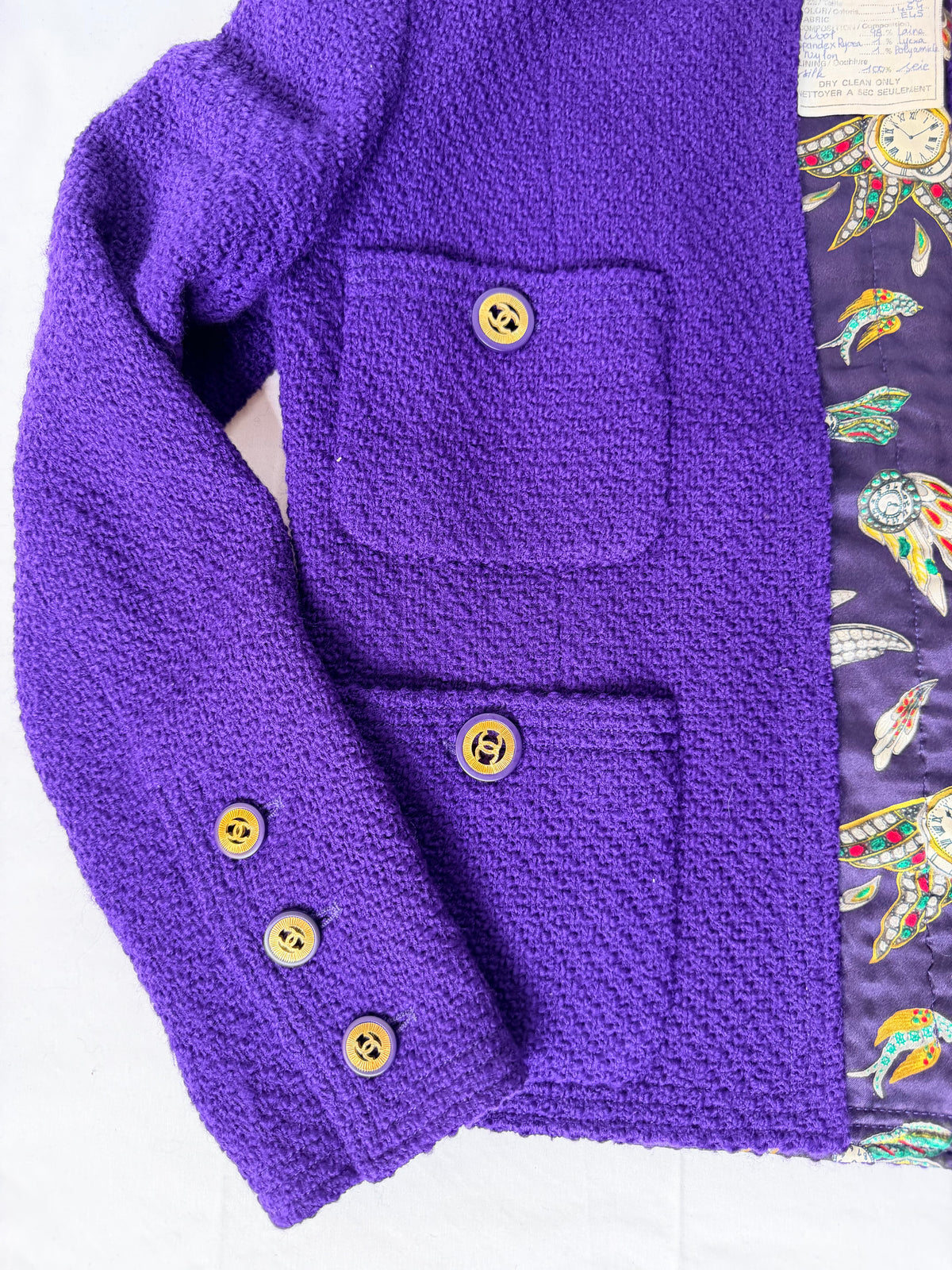 Chanel 1991 Rare clock motif fall winter collection blazer fr 38