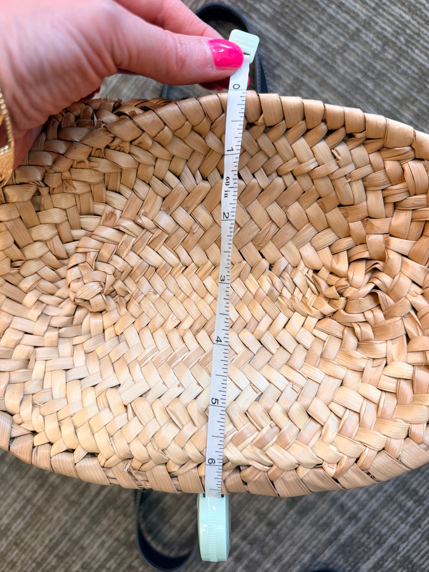 Loewe Tote in Neutral Raffia with Embroidered Accents