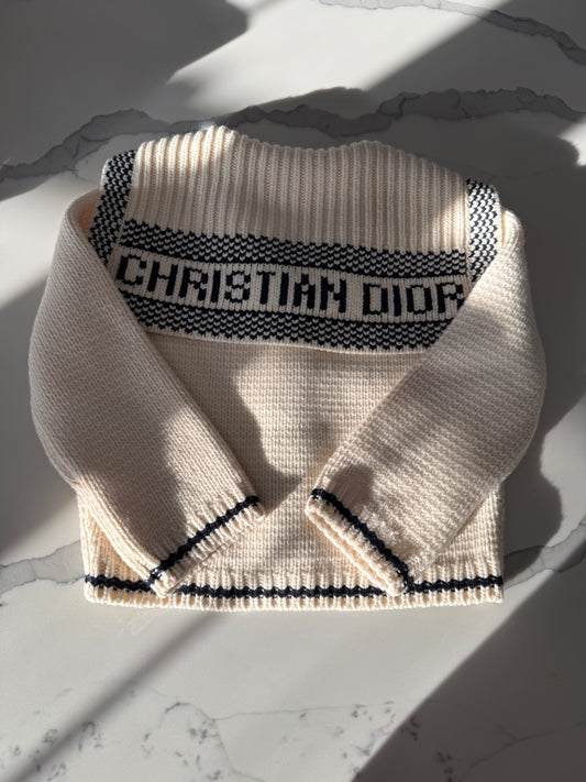 A Christian Dior Beige Wool Cardigan Sweater US size 4