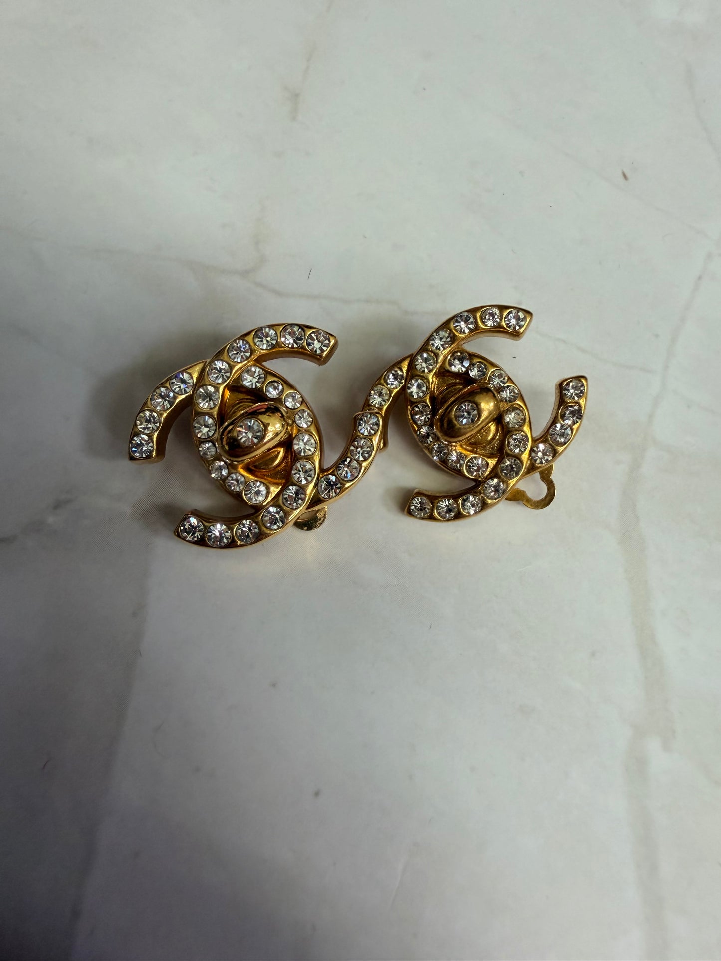 Super Collectible Chanel Turnlock Rhinestone Clips