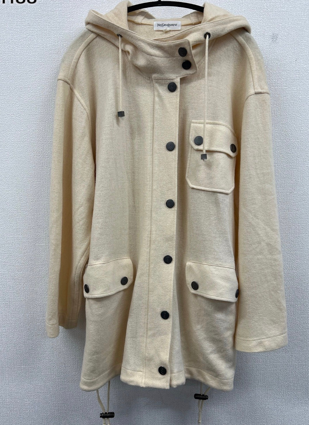 YSL Beige Logo Button hoodie jacket size L
