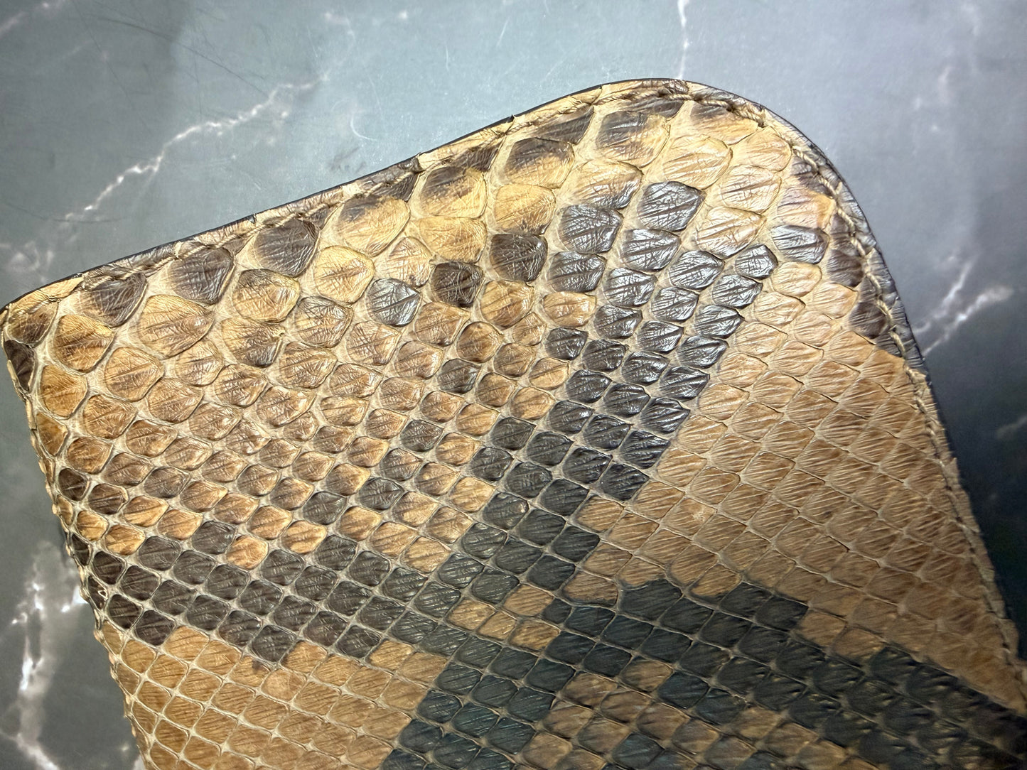 Gucci Brown Python Clutch with dustbag
