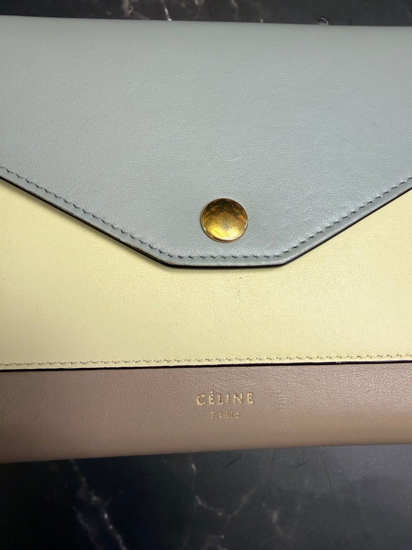 Celine Trifold Leather Wallet on chain WOC