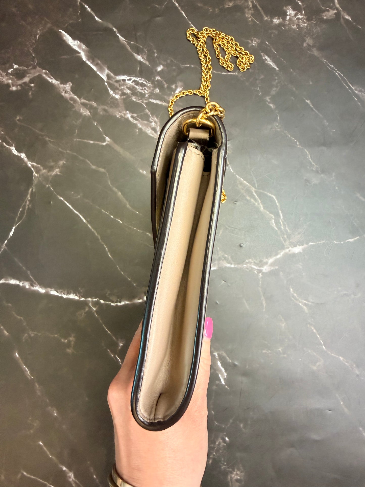 Celine Trifold Leather Wallet on chain WOC