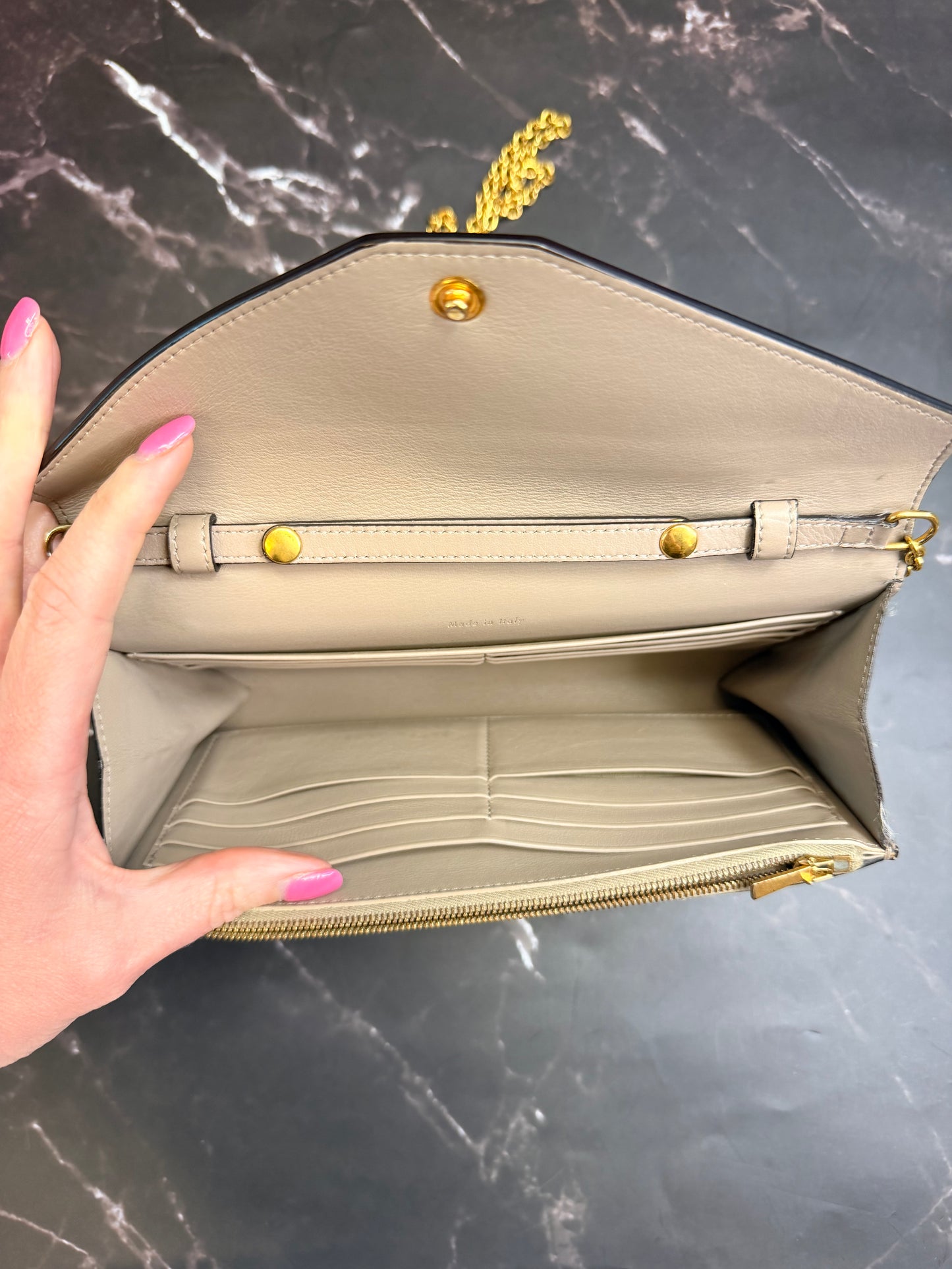 Celine Trifold Leather Wallet on chain WOC