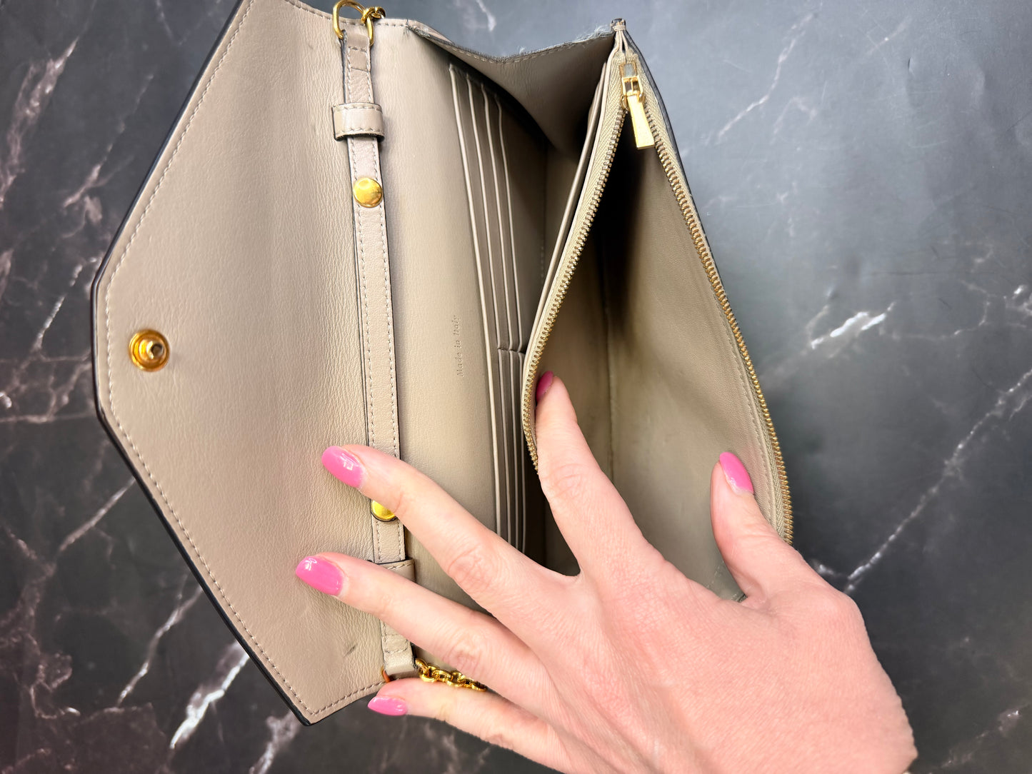 Celine Trifold Leather Wallet on chain WOC