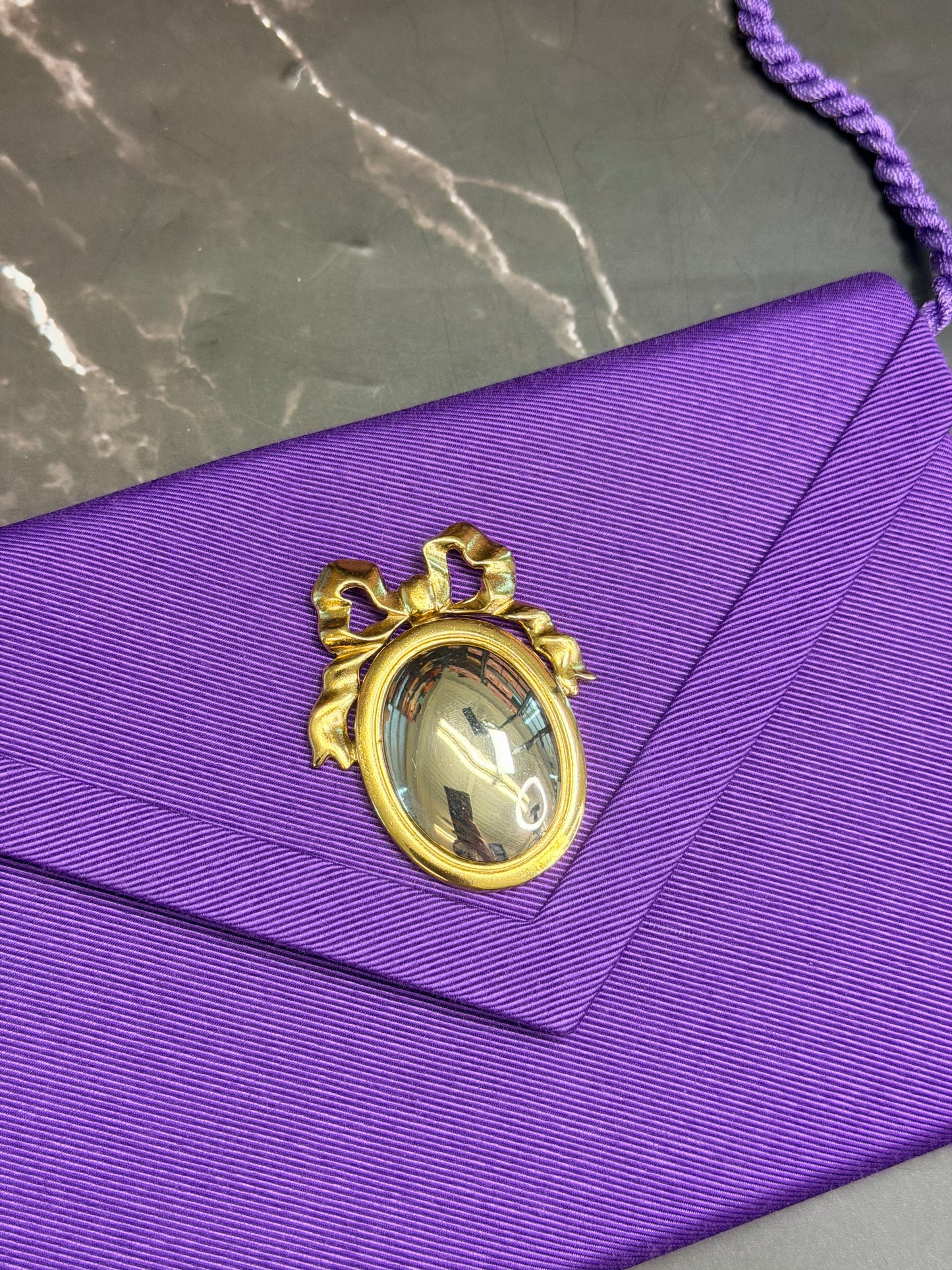 Vintage Christian Dior Purple Evening Satin Bag