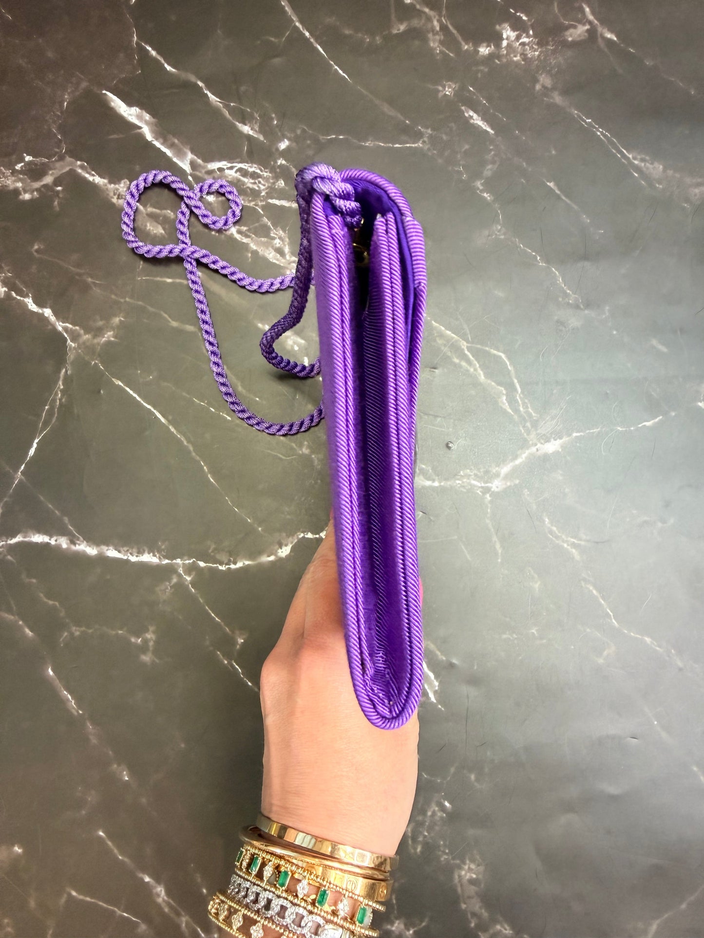 Vintage Christian Dior Purple Evening Satin Bag